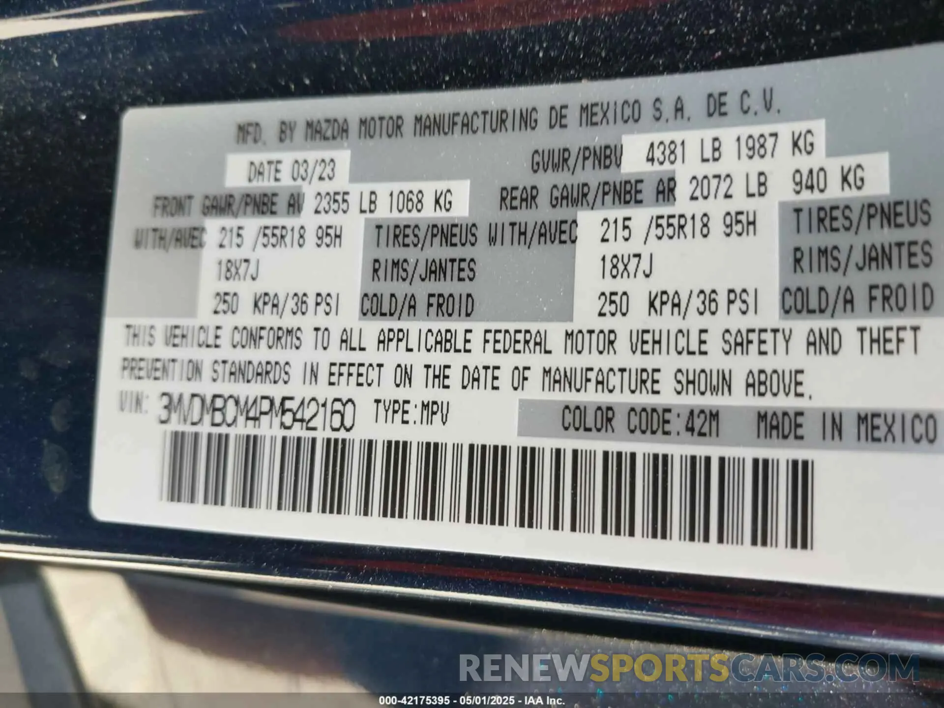 9 Photograph of a damaged car 3MVDMBCM4PM542160 MAZDA CX-30 2023