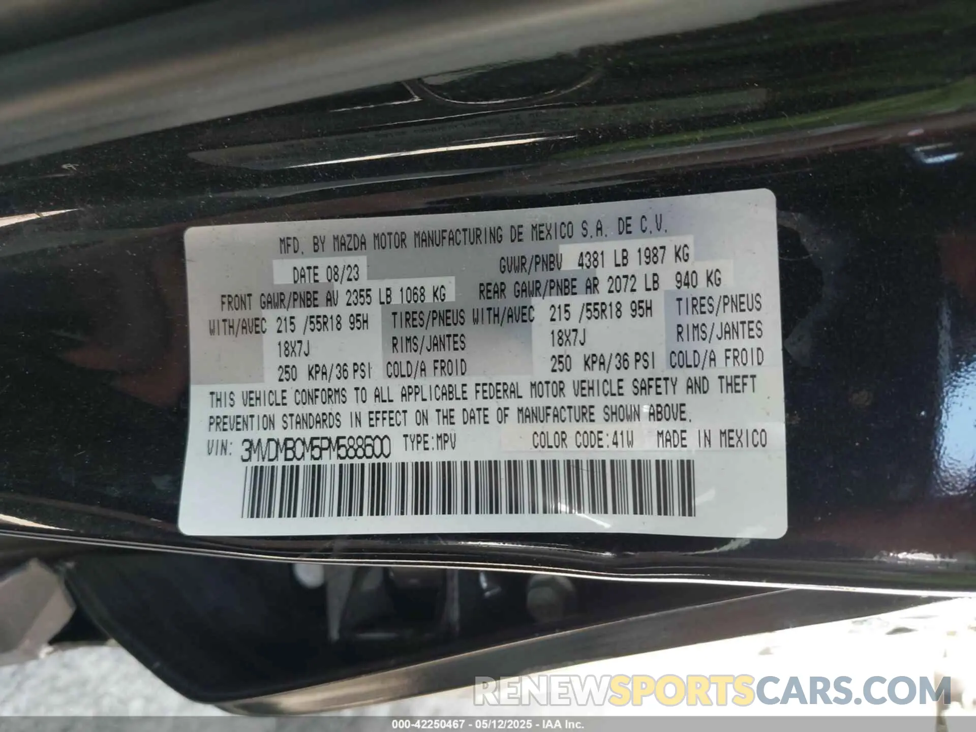 9 Photograph of a damaged car 3MVDMBCM5PM588600 MAZDA CX-30 2023