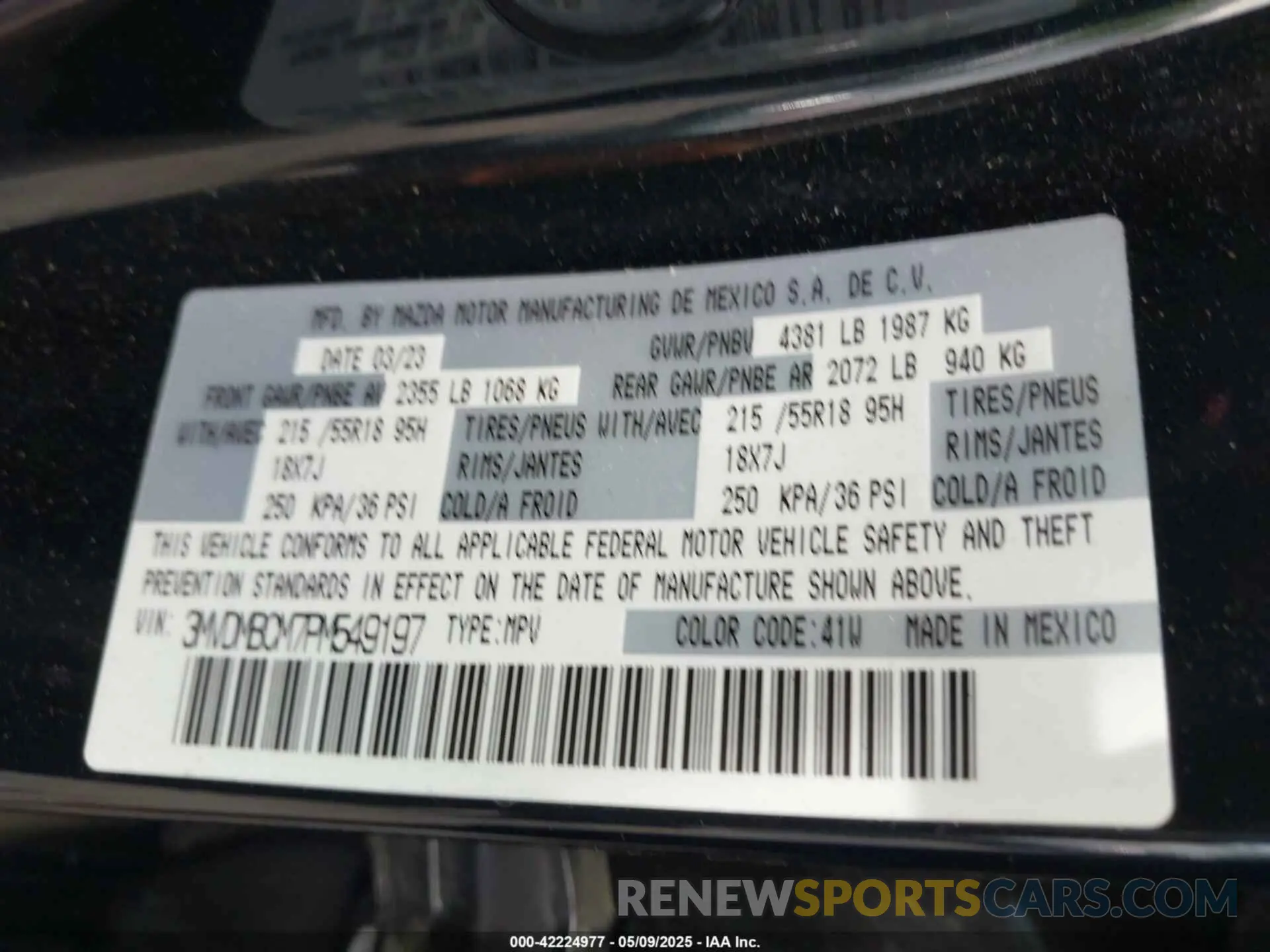 9 Photograph of a damaged car 3MVDMBCM7PM549197 MAZDA CX-30 2023