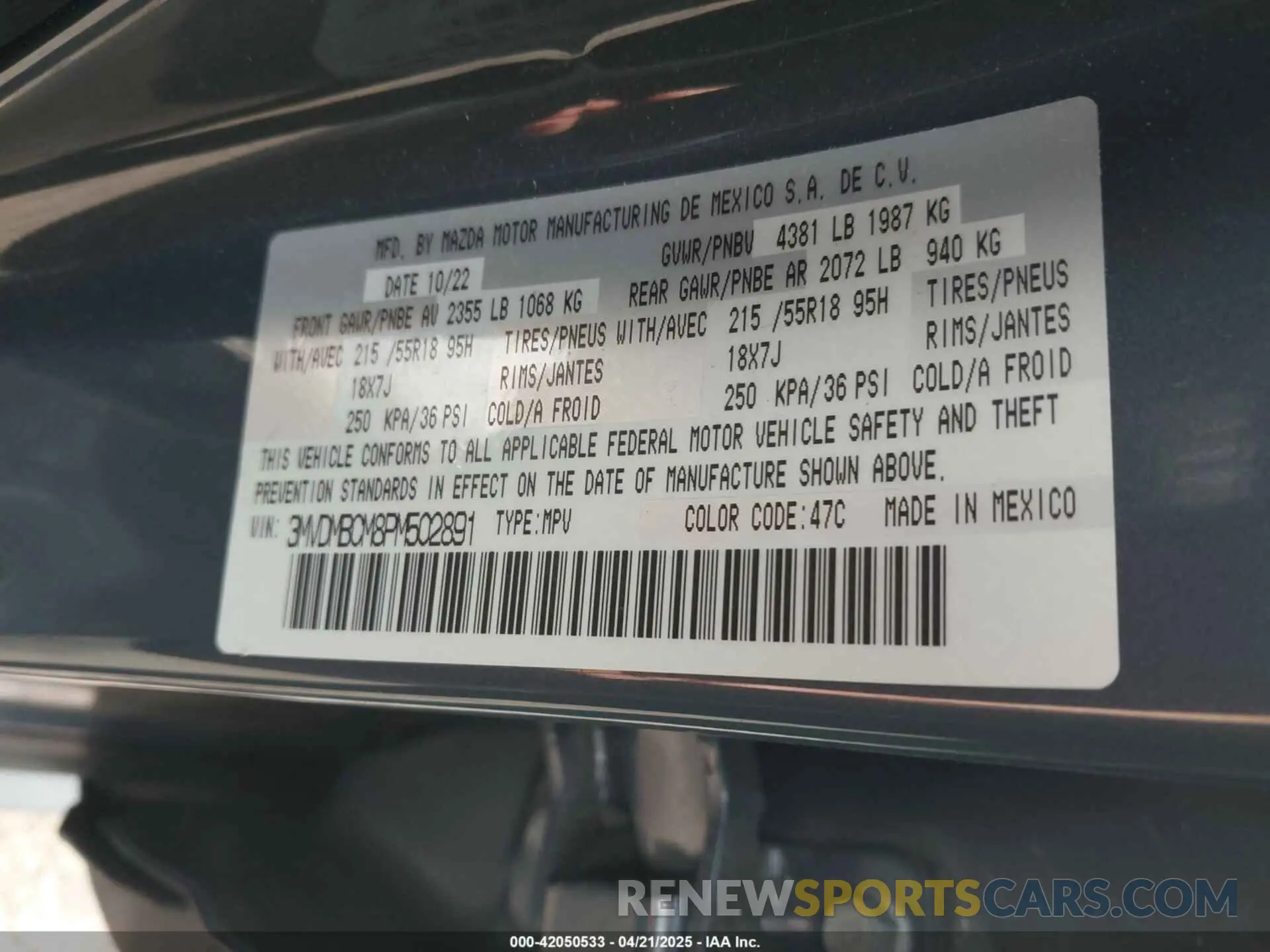 9 Photograph of a damaged car 3MVDMBCM8PM502891 MAZDA CX-30 2023