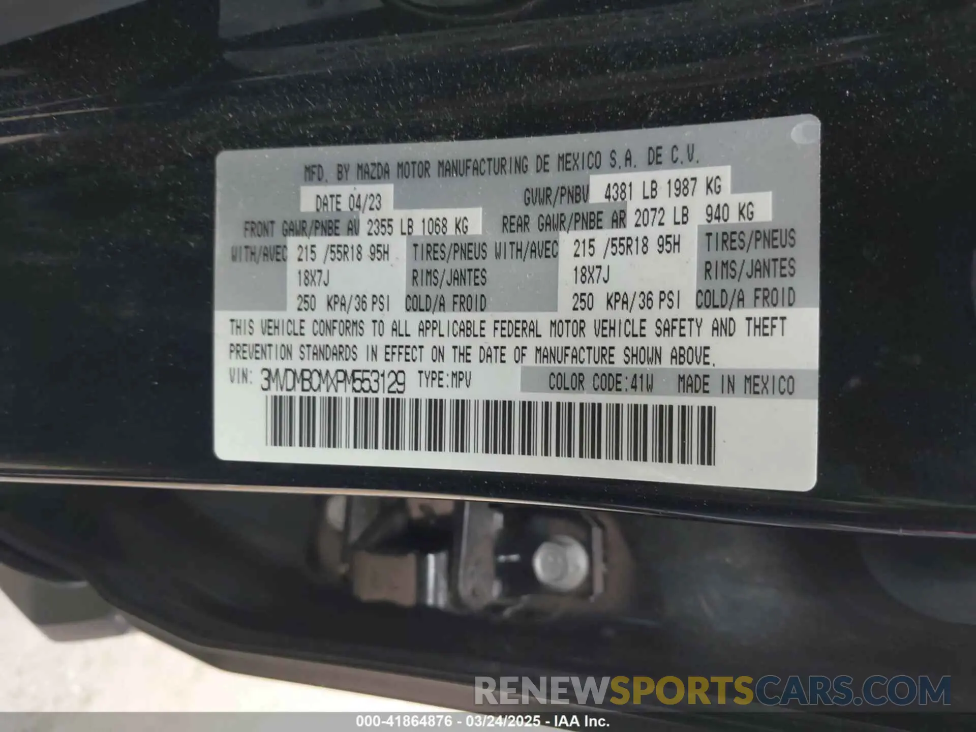 9 Photograph of a damaged car 3MVDMBCMXPM553129 MAZDA CX-30 2023