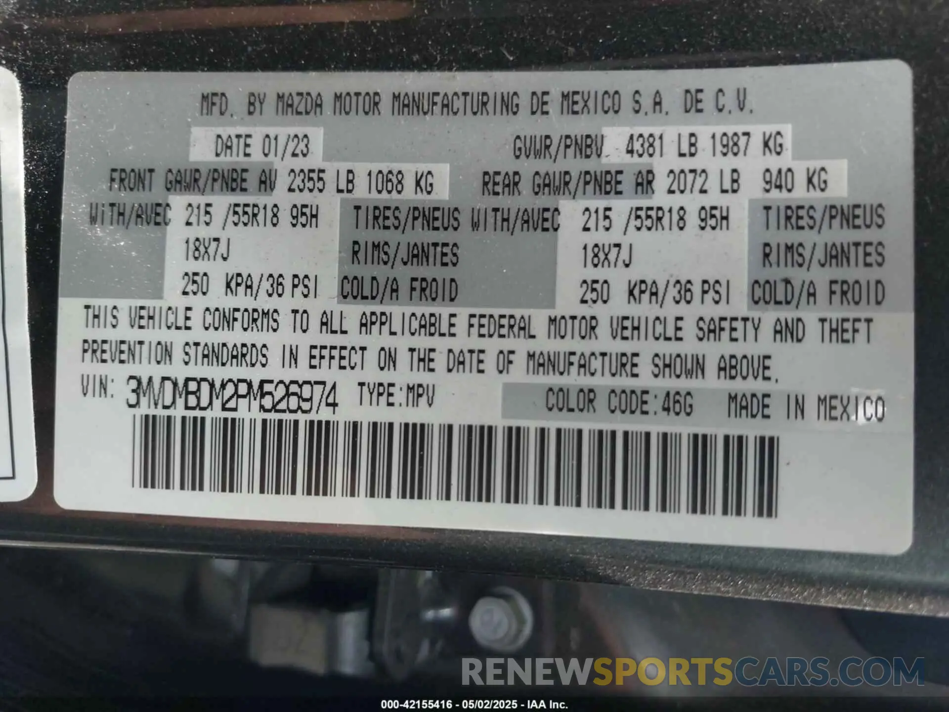 9 Photograph of a damaged car 3MVDMBDM2PM526974 MAZDA CX-30 2023
