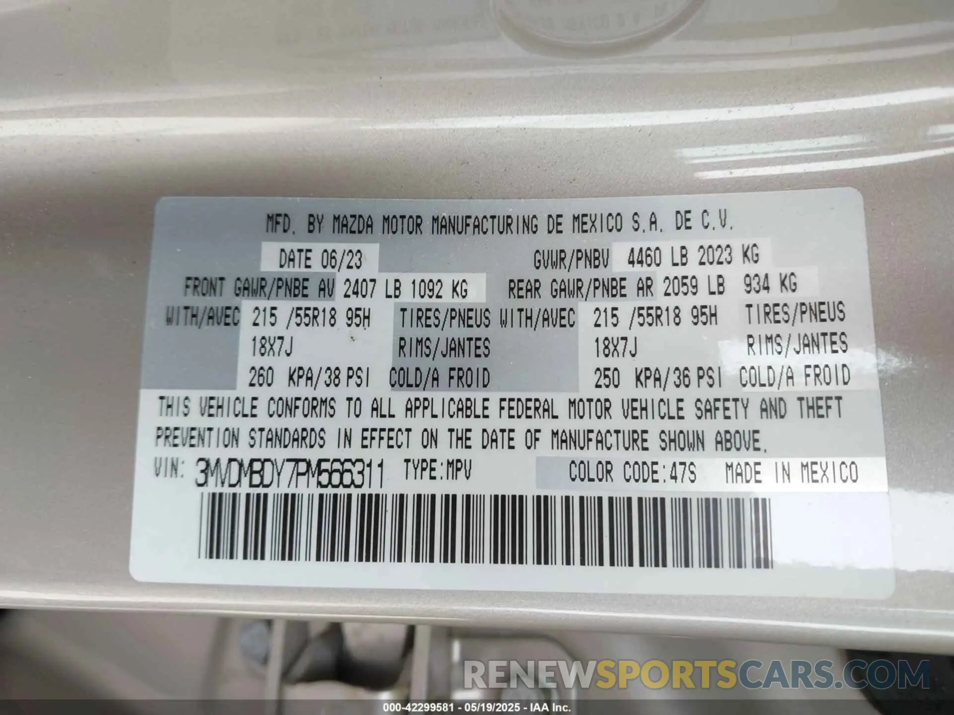 9 Photograph of a damaged car 3MVDMBDY7PM566311 MAZDA CX-30 2023