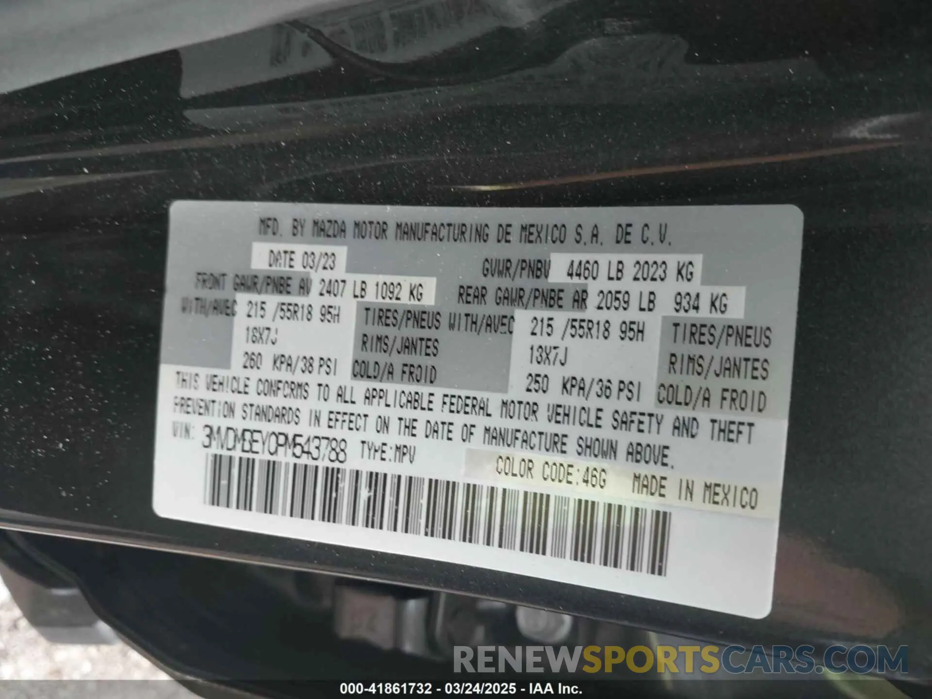 9 Photograph of a damaged car 3MVDMBEY0PM543788 MAZDA CX-30 2023
