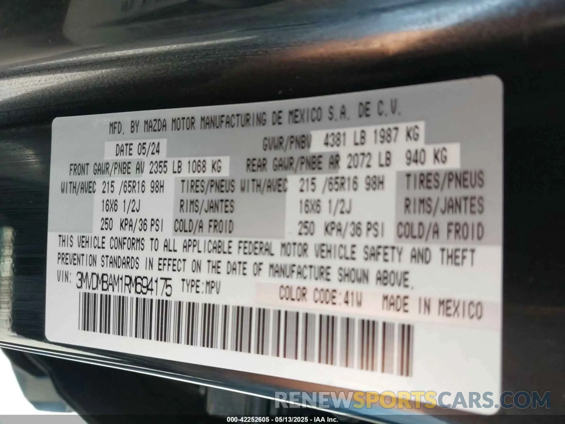 9 Photograph of a damaged car 3MVDMBAM1RM694175 MAZDA CX-30 2024