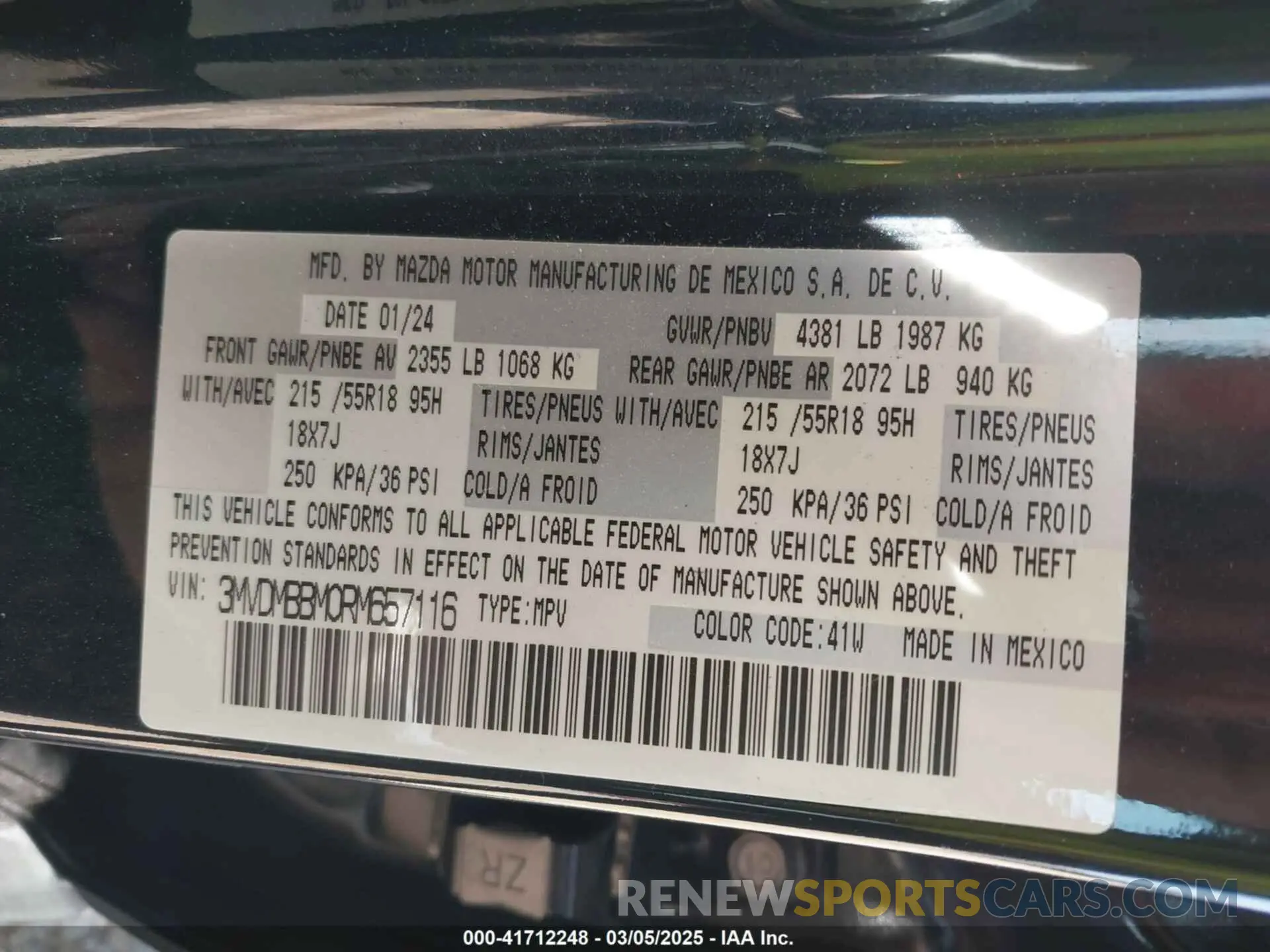 9 Photograph of a damaged car 3MVDMBBM0RM657116 MAZDA CX-30 2024