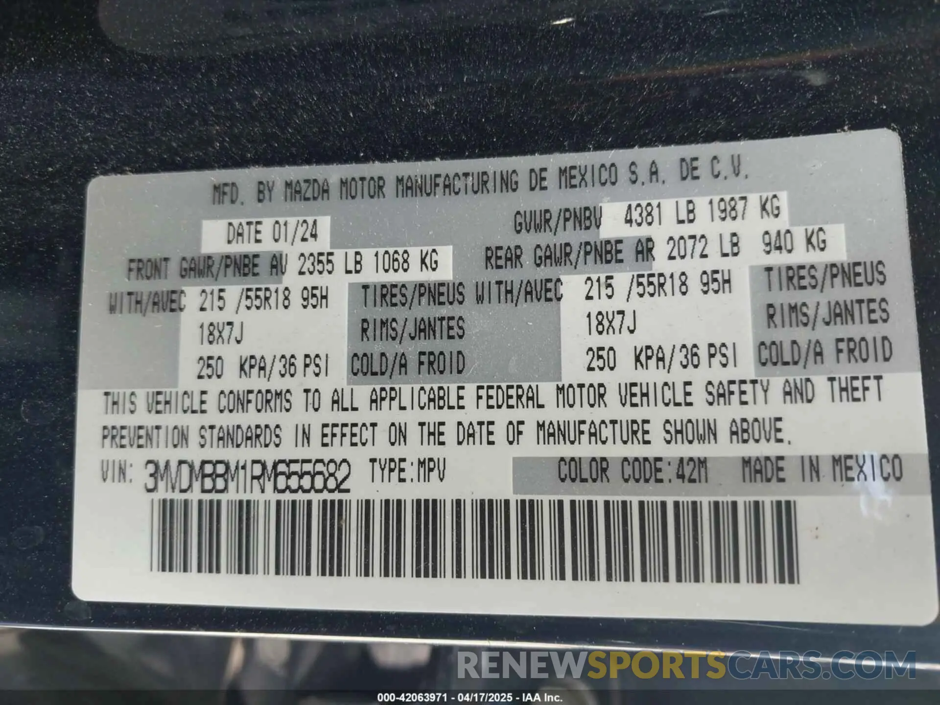 9 Photograph of a damaged car 3MVDMBBM1RM655682 MAZDA CX-30 2024