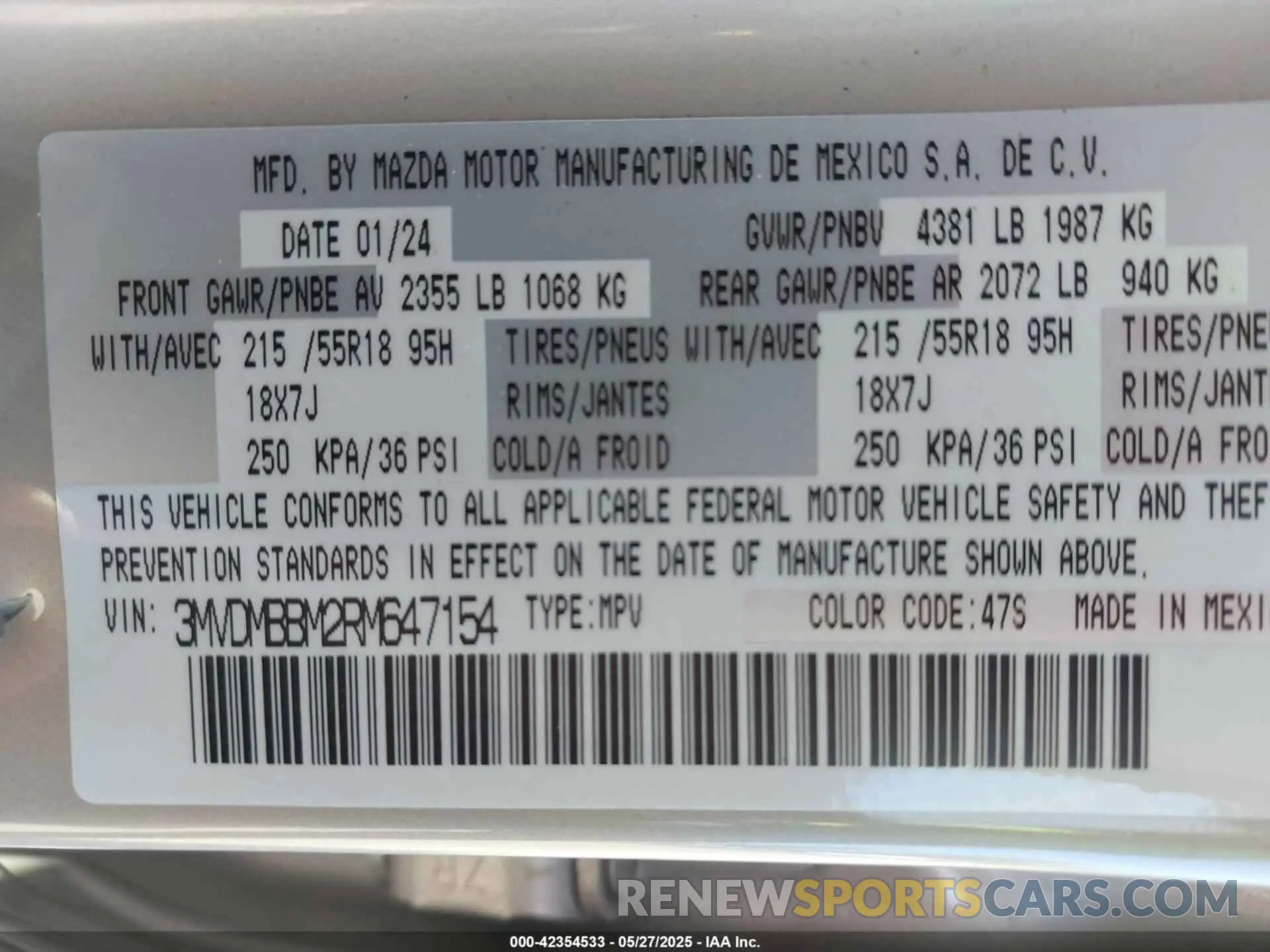 9 Photograph of a damaged car 3MVDMBBM2RM647154 MAZDA CX-30 2024