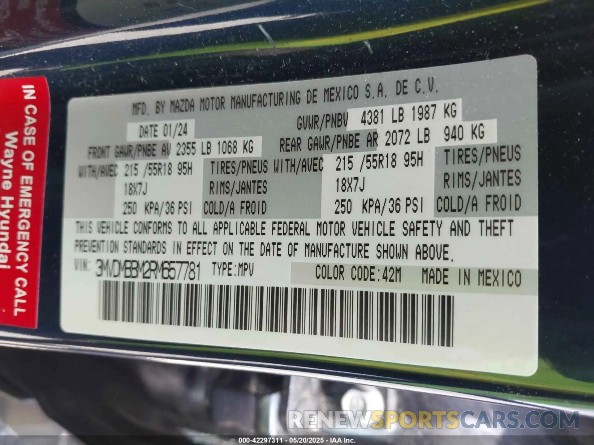 9 Photograph of a damaged car 3MVDMBBM2RM657781 MAZDA CX-30 2024