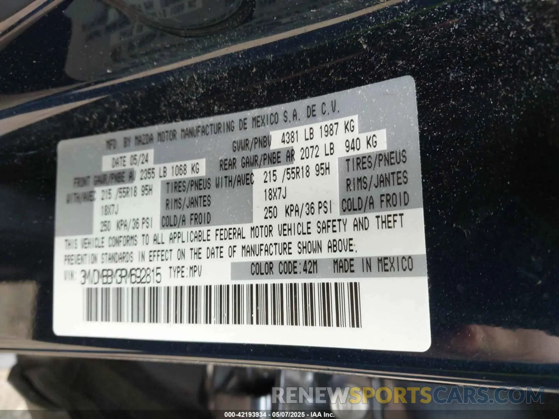 9 Photograph of a damaged car 3MVDMBBM3RM692815 MAZDA CX-30 2024