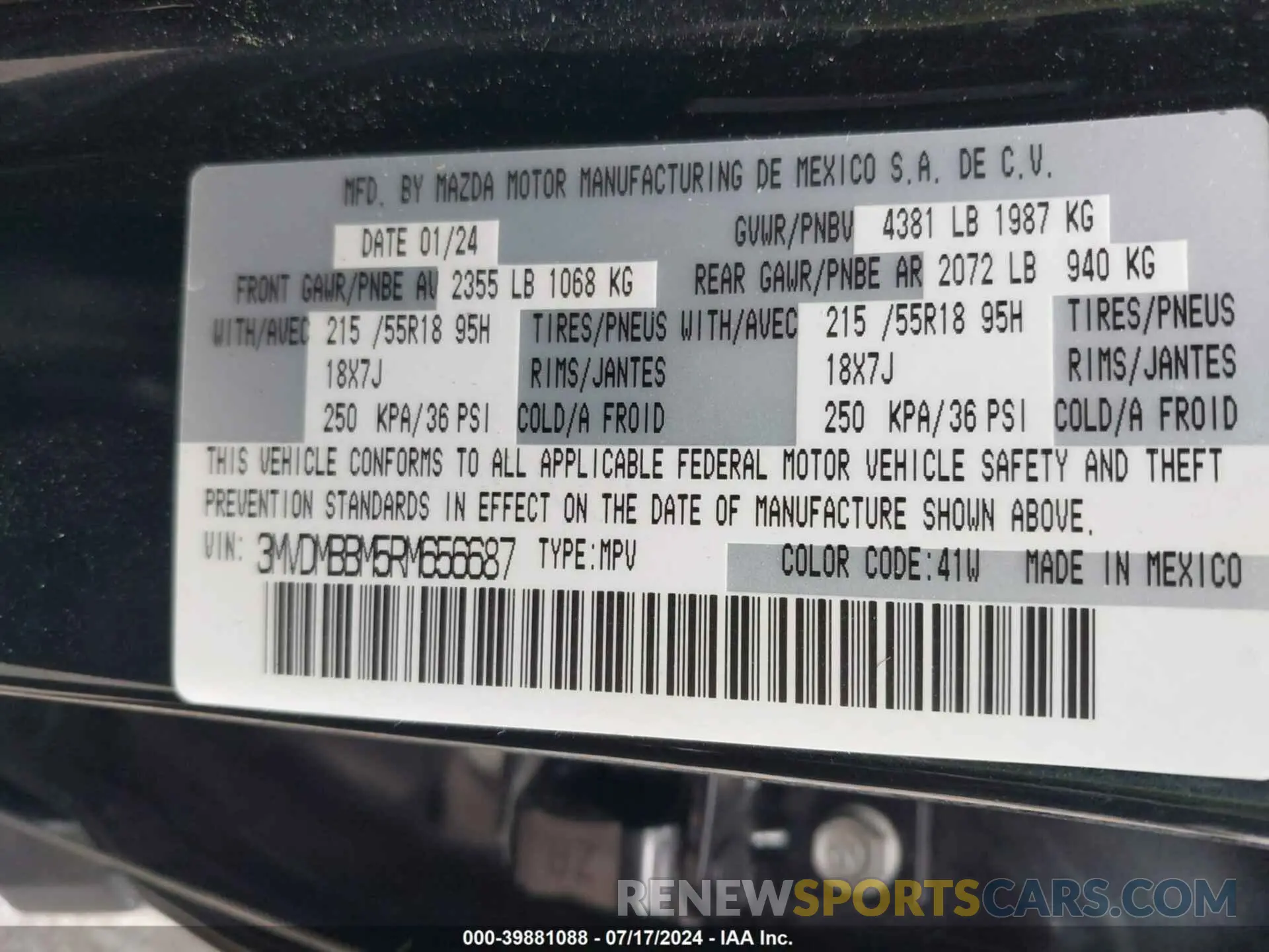 9 Photograph of a damaged car 3MVDMBBM5RM656687 MAZDA CX-30 2024