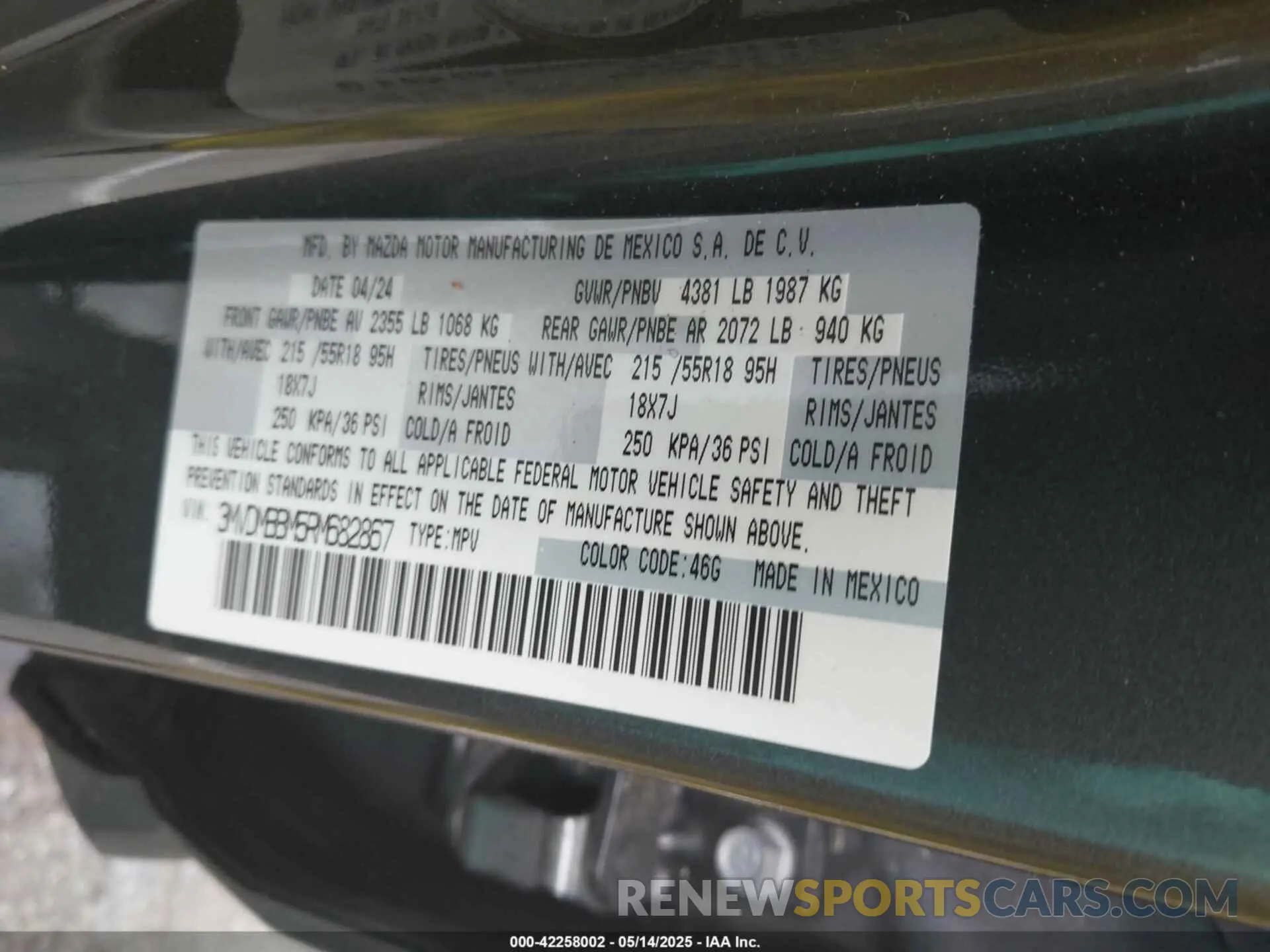 9 Photograph of a damaged car 3MVDMBBM5RM682867 MAZDA CX-30 2024