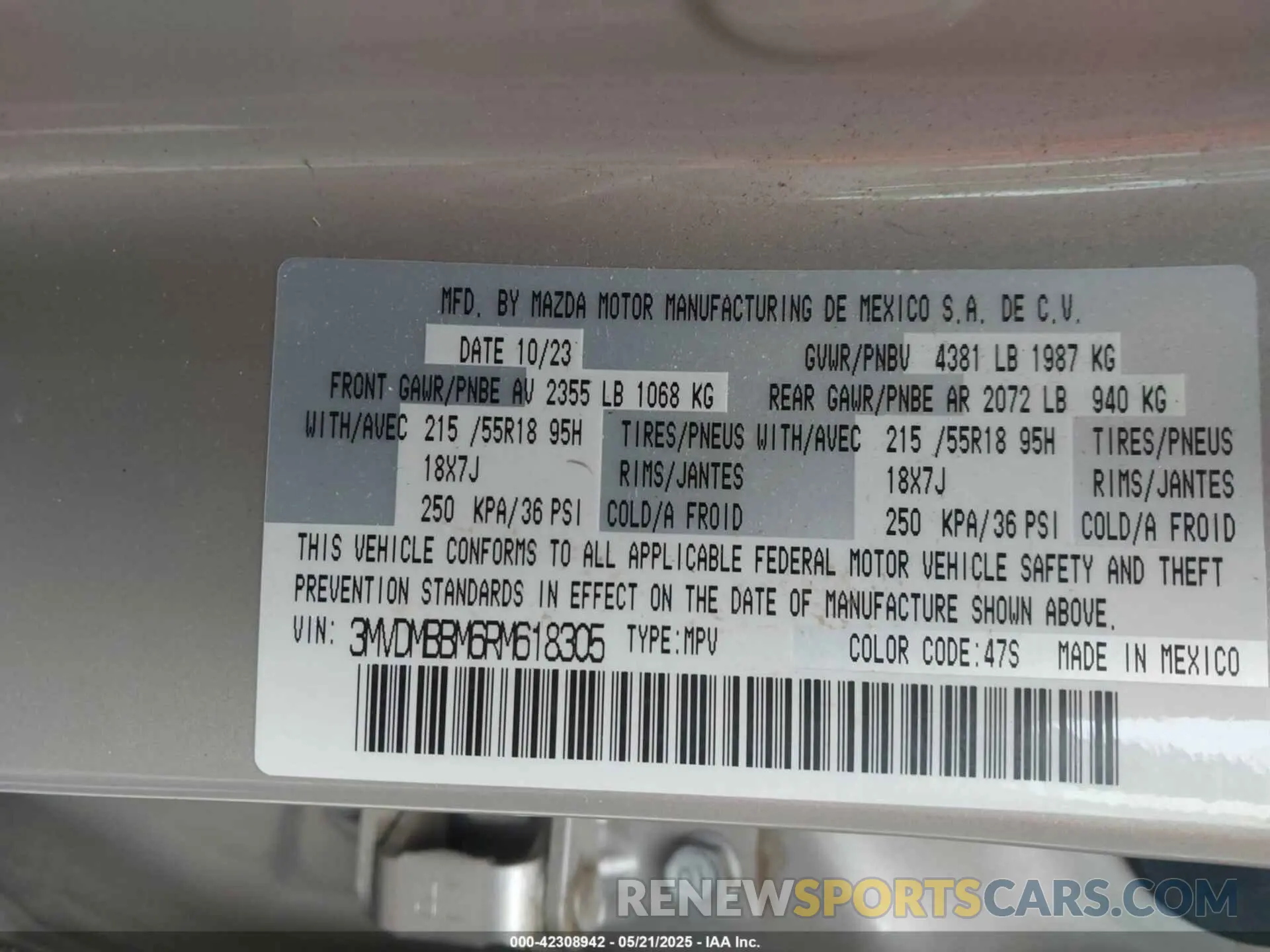 9 Photograph of a damaged car 3MVDMBBM6RM618305 MAZDA CX-30 2024