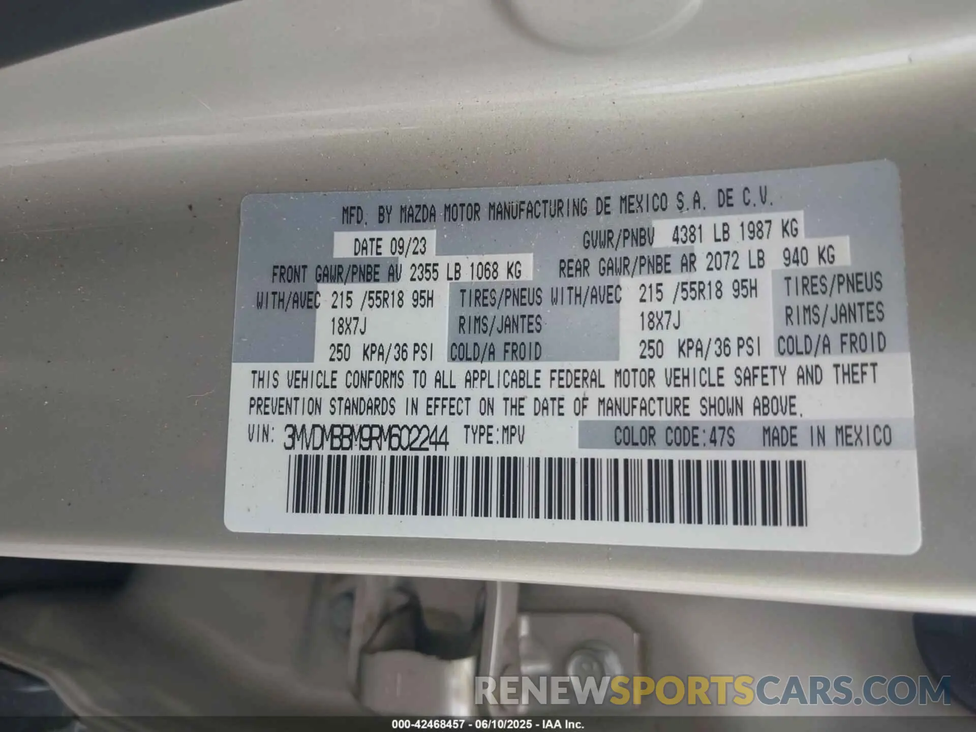 9 Photograph of a damaged car 3MVDMBBM9RM602244 MAZDA CX-30 2024