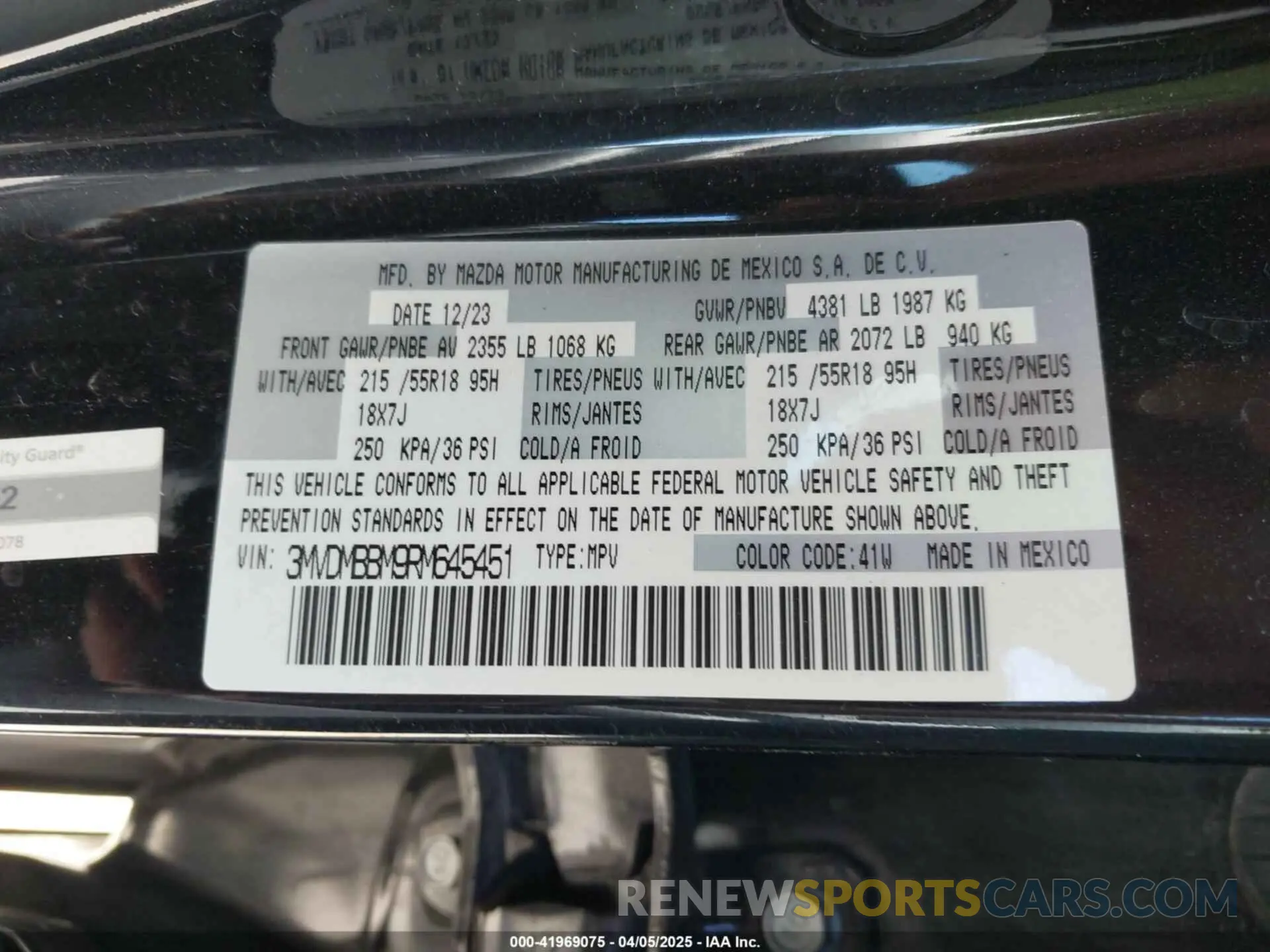 9 Photograph of a damaged car 3MVDMBBM9RM645451 MAZDA CX-30 2024