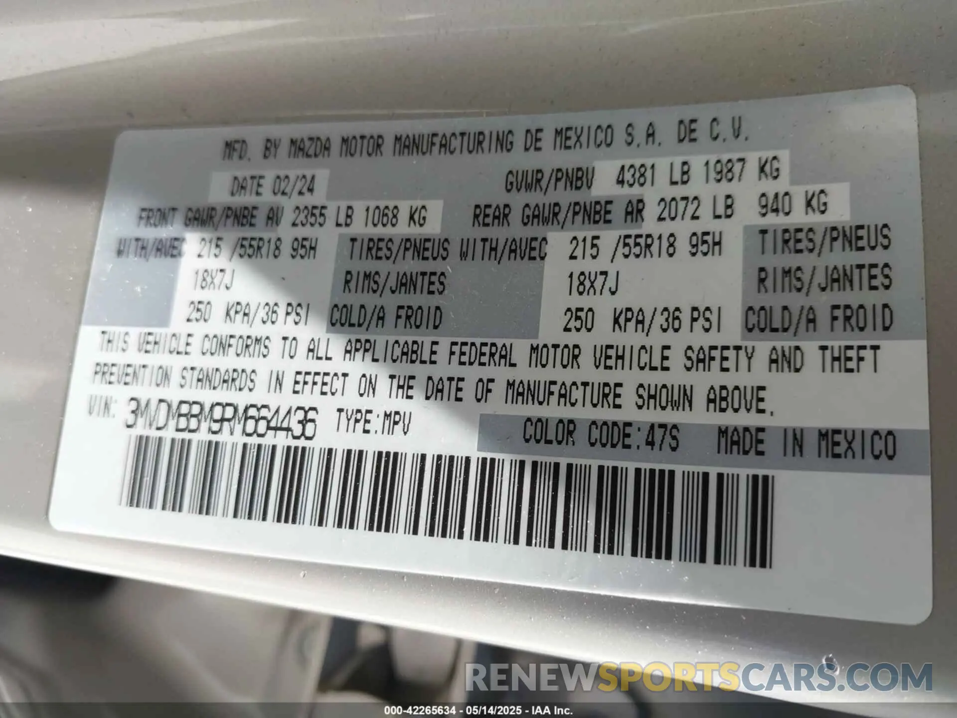 9 Photograph of a damaged car 3MVDMBBM9RM664436 MAZDA CX-30 2024