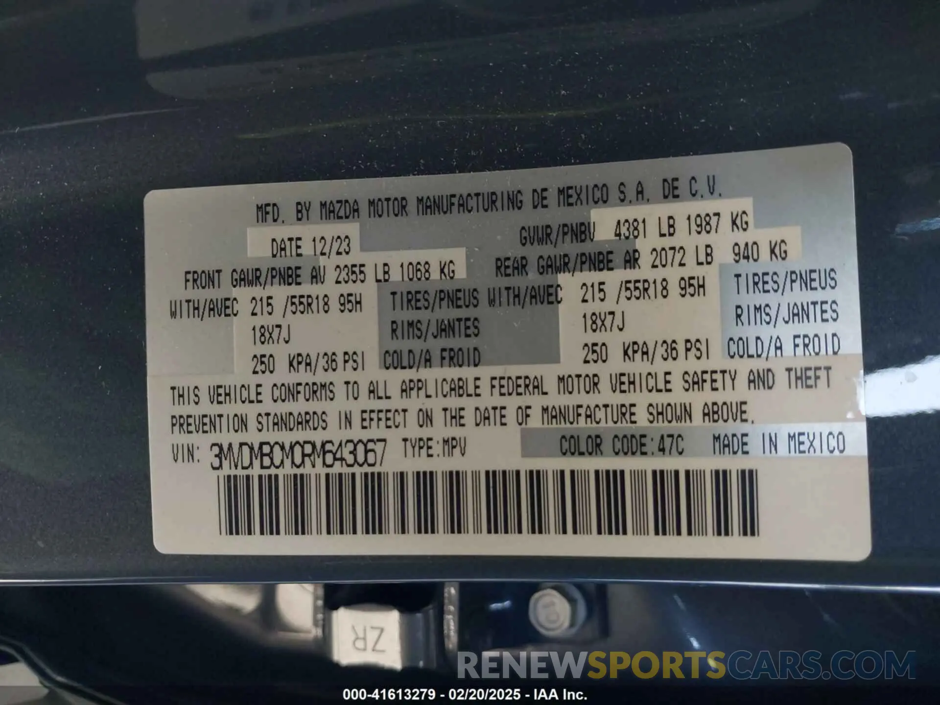 9 Photograph of a damaged car 3MVDMBCM0RM643067 MAZDA CX-30 2024