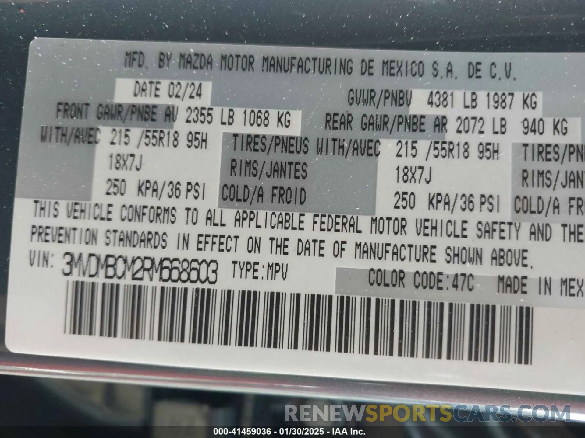 9 Photograph of a damaged car 3MVDMBCM2RM668603 MAZDA CX-30 2024