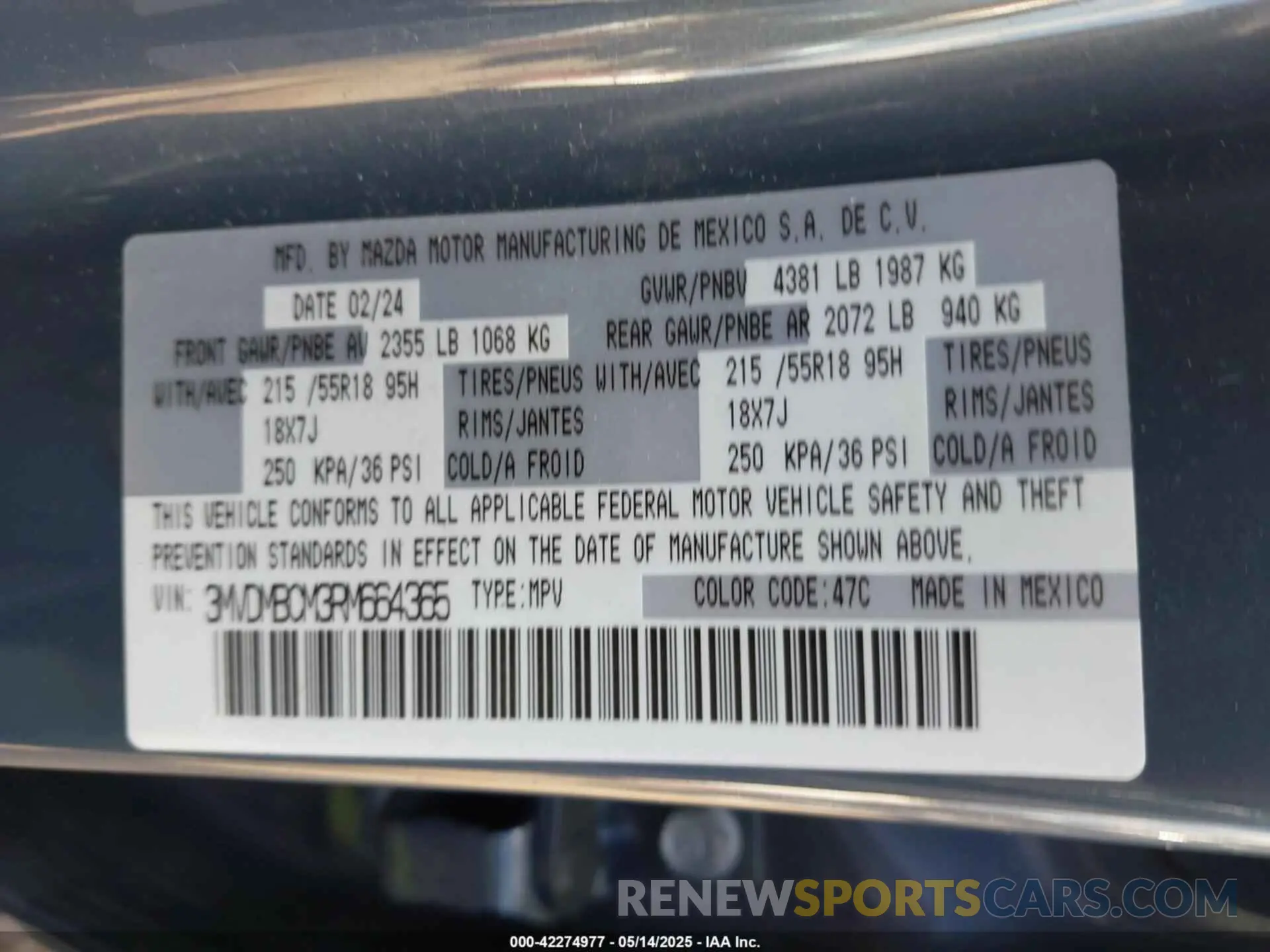 9 Photograph of a damaged car 3MVDMBCM3RM664365 MAZDA CX-30 2024