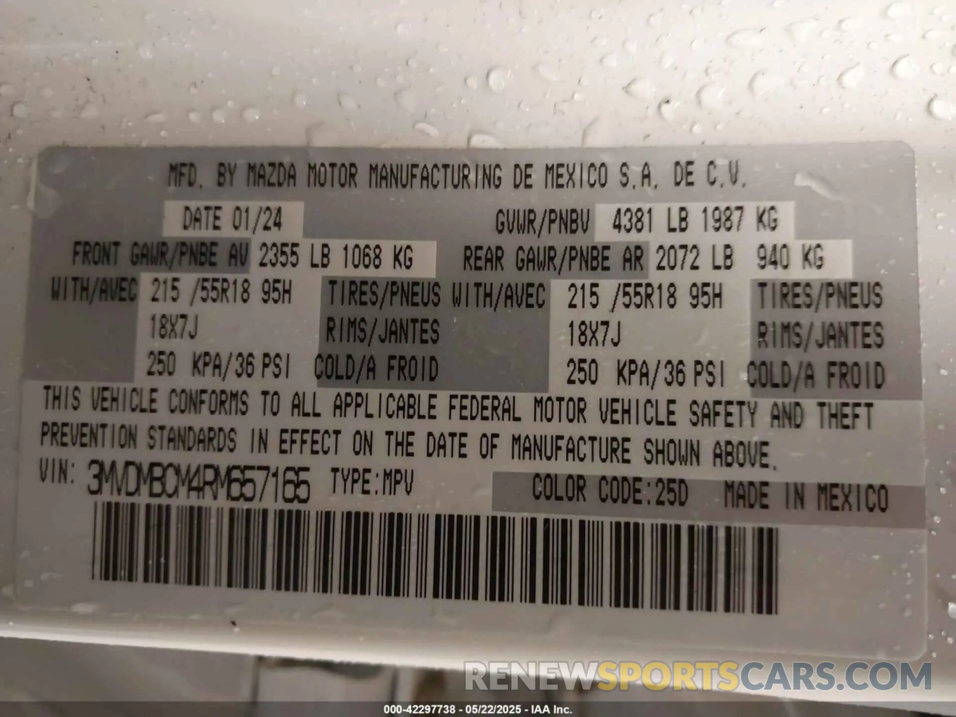 9 Photograph of a damaged car 3MVDMBCM4RM657165 MAZDA CX-30 2024