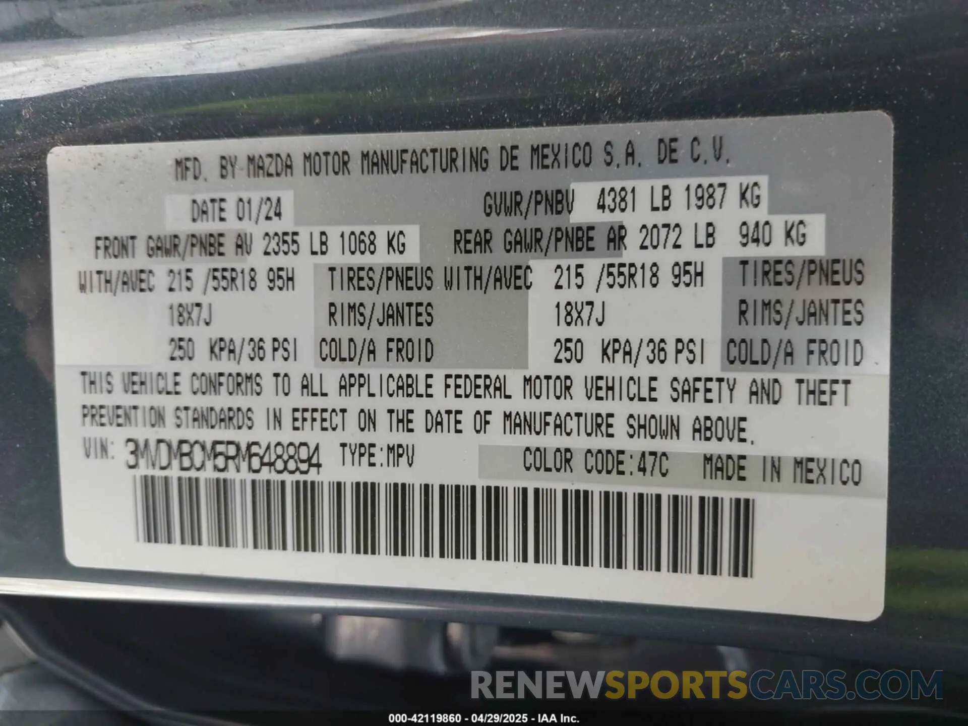 9 Photograph of a damaged car 3MVDMBCM5RM648894 MAZDA CX-30 2024