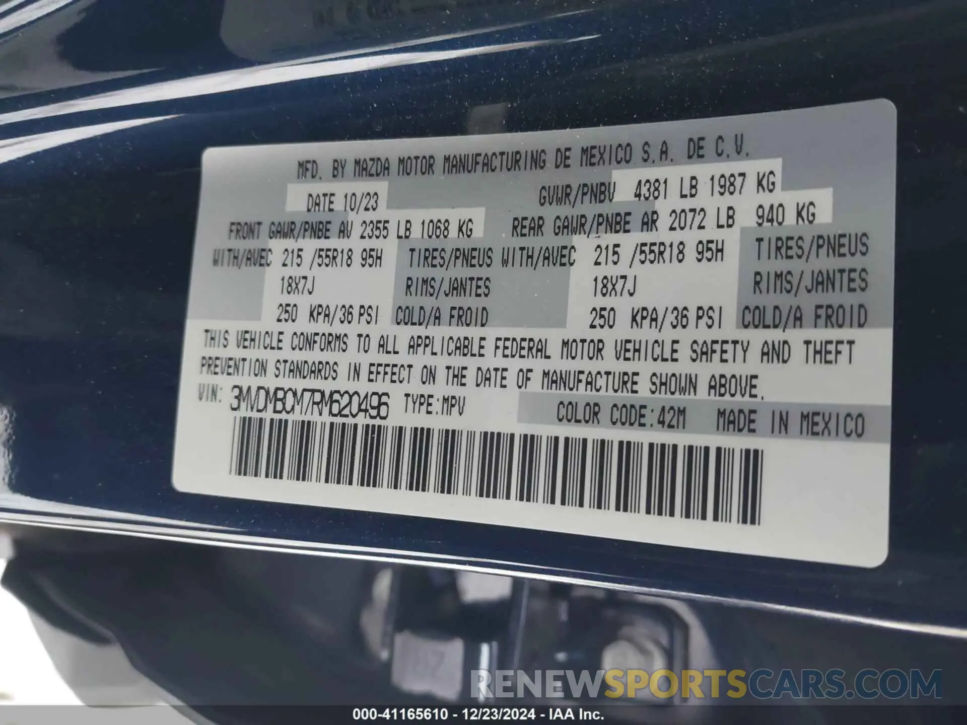 9 Photograph of a damaged car 3MVDMBCM7RM620496 MAZDA CX-30 2024