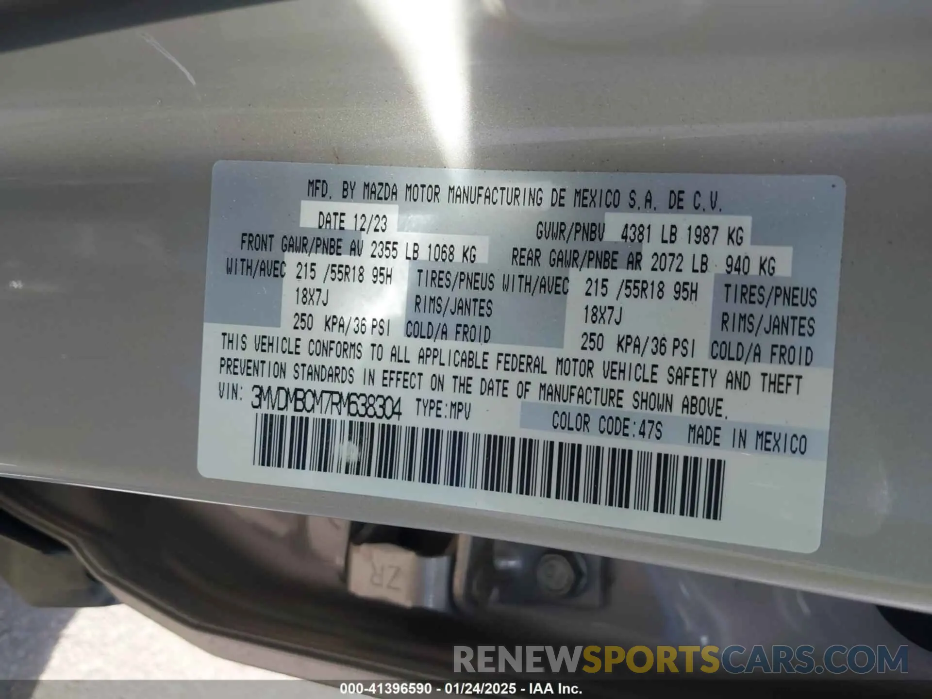 9 Photograph of a damaged car 3MVDMBCM7RM638304 MAZDA CX-30 2024