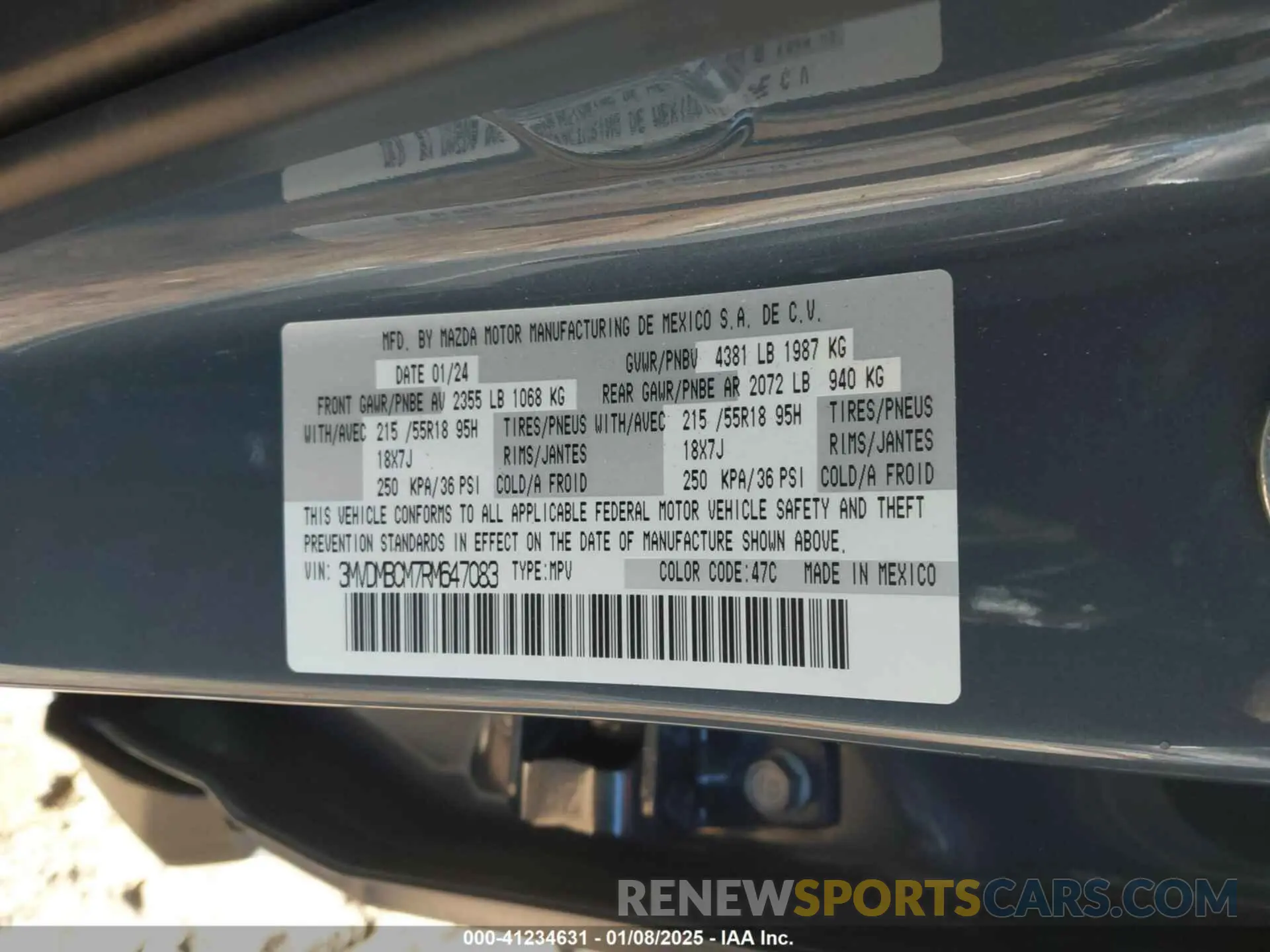 9 Photograph of a damaged car 3MVDMBCM7RM647083 MAZDA CX-30 2024