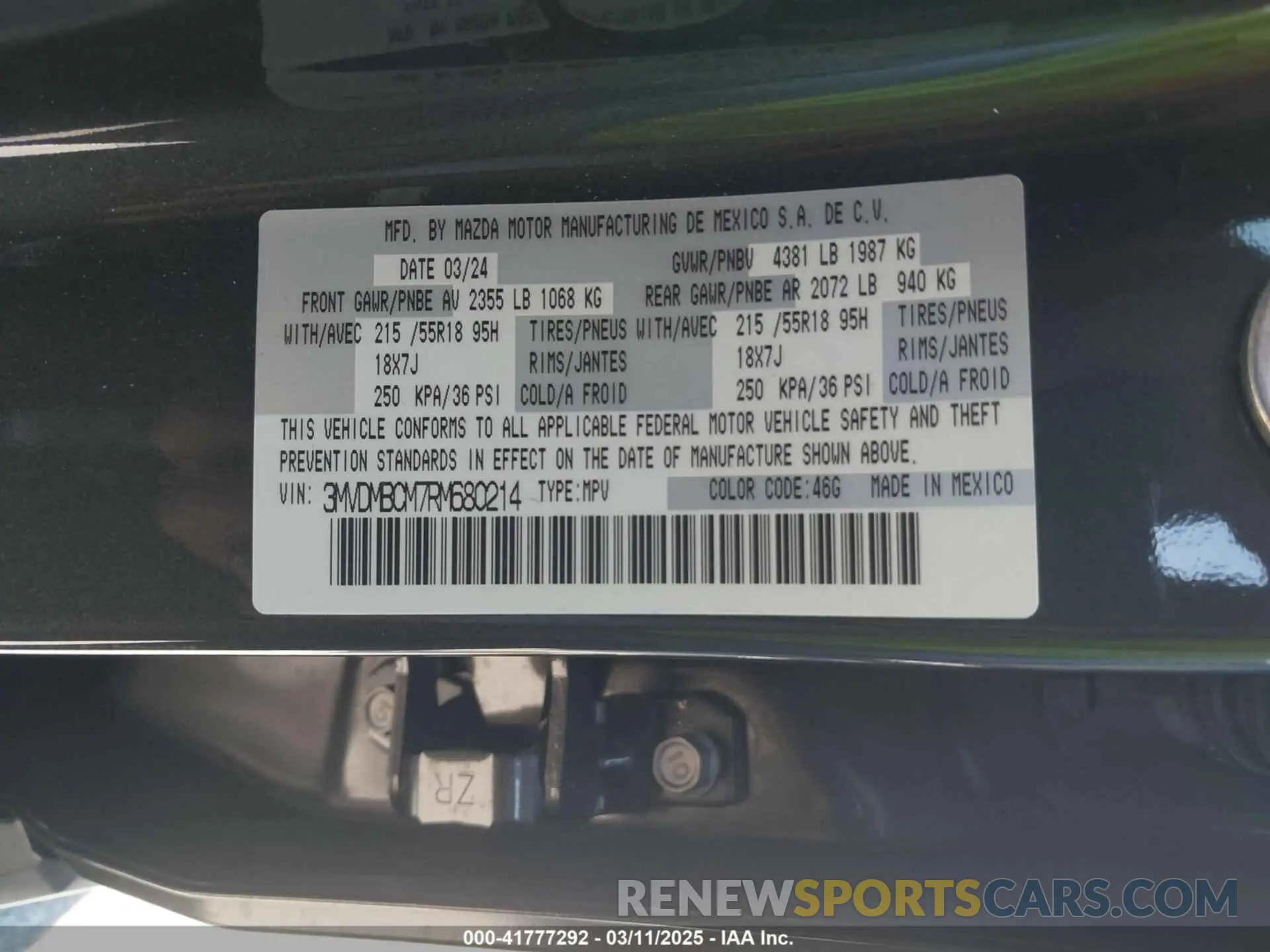 9 Photograph of a damaged car 3MVDMBCM7RM680214 MAZDA CX-30 2024