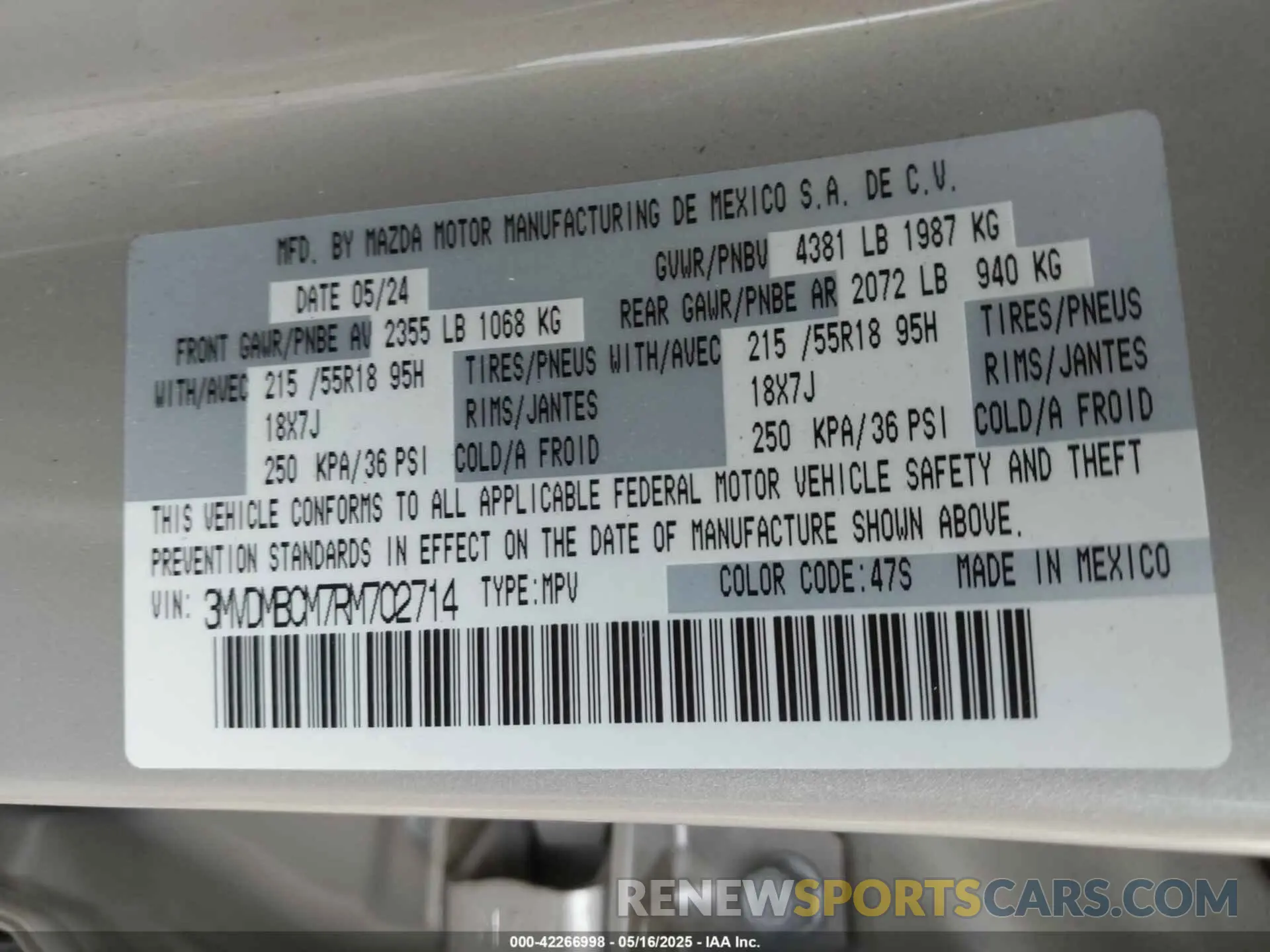 9 Photograph of a damaged car 3MVDMBCM7RM702714 MAZDA CX-30 2024