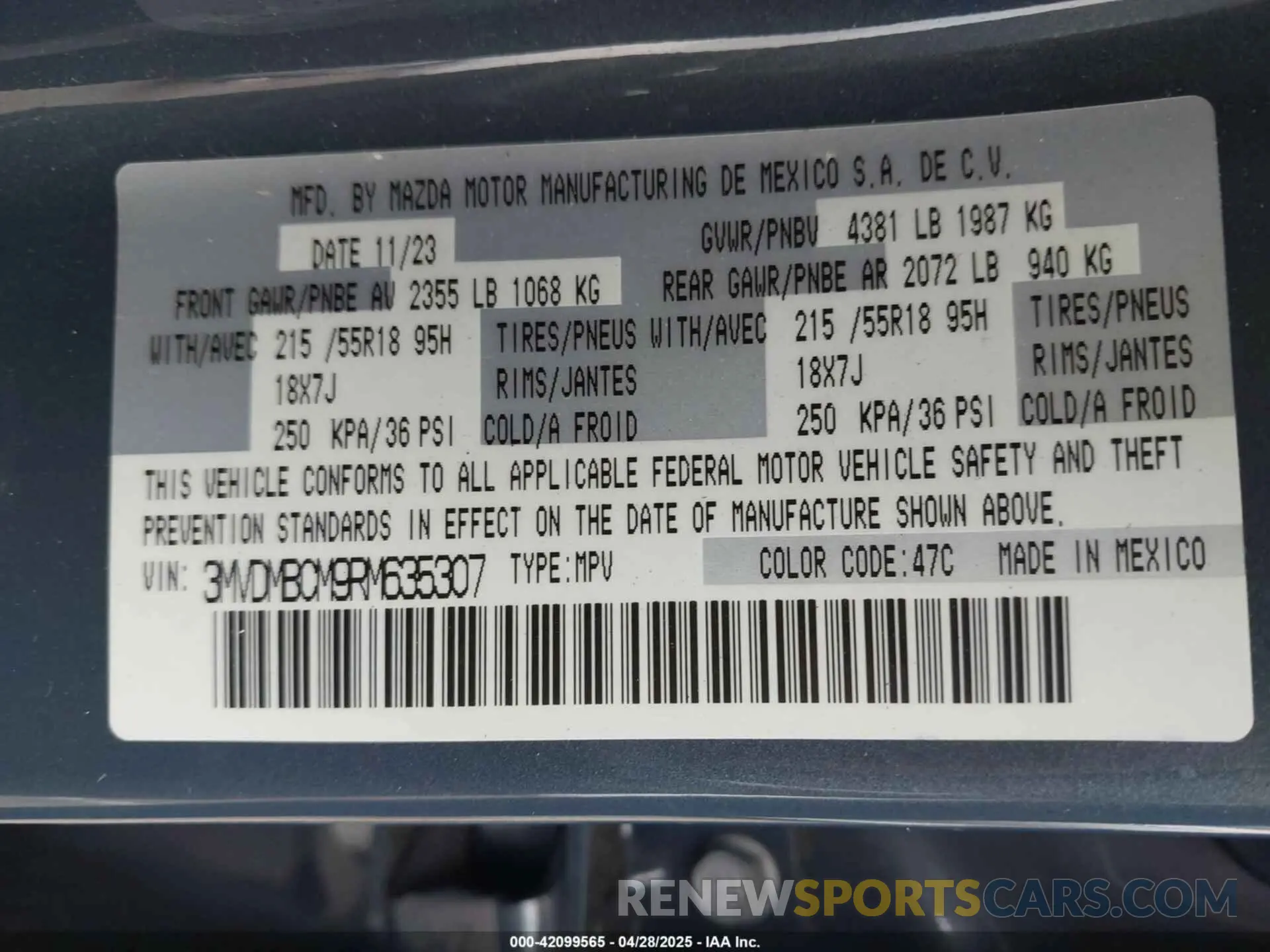9 Photograph of a damaged car 3MVDMBCM9RM635307 MAZDA CX-30 2024