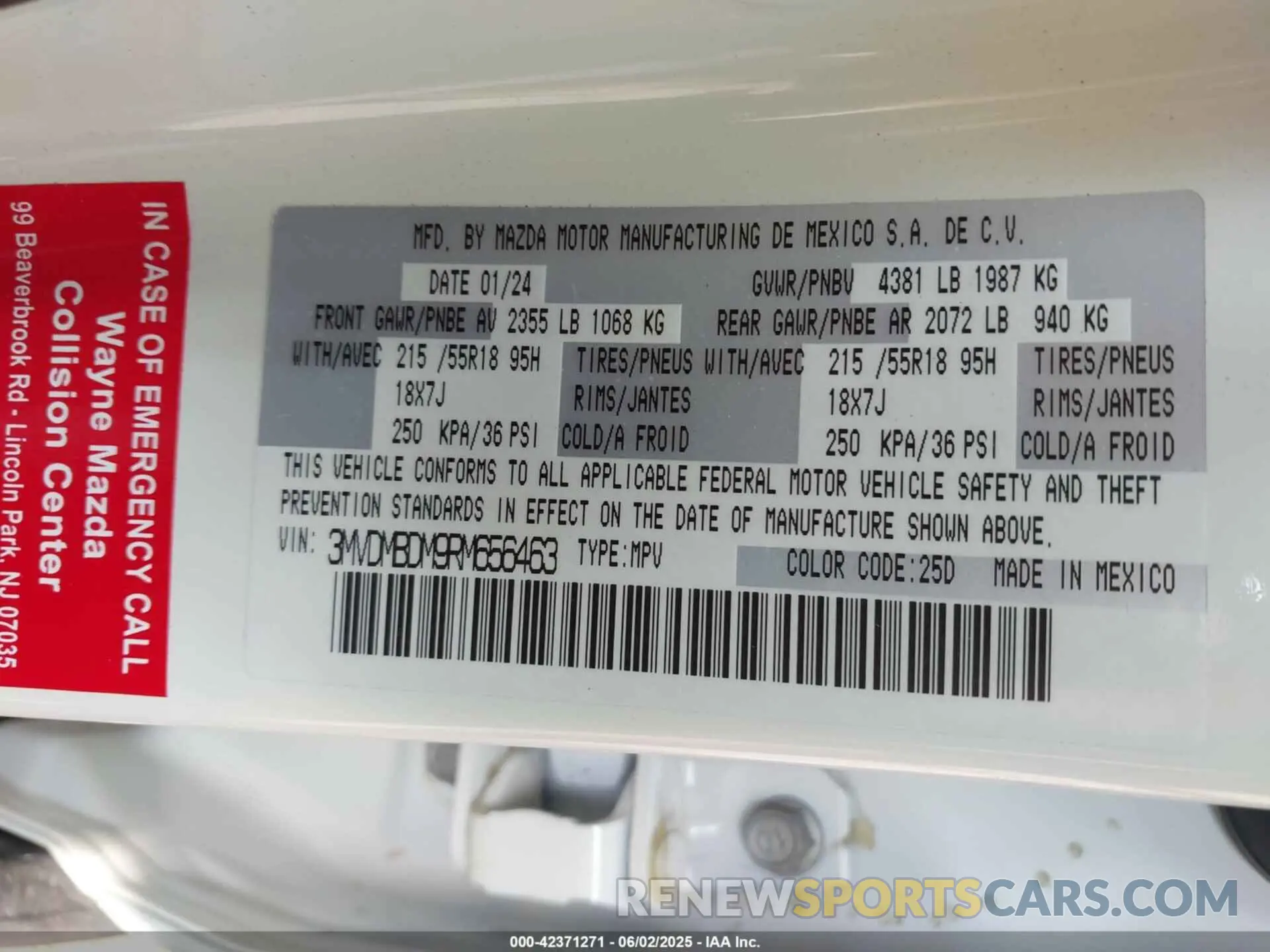 9 Photograph of a damaged car 3MVDMBDM9RM656463 MAZDA CX-30 2024