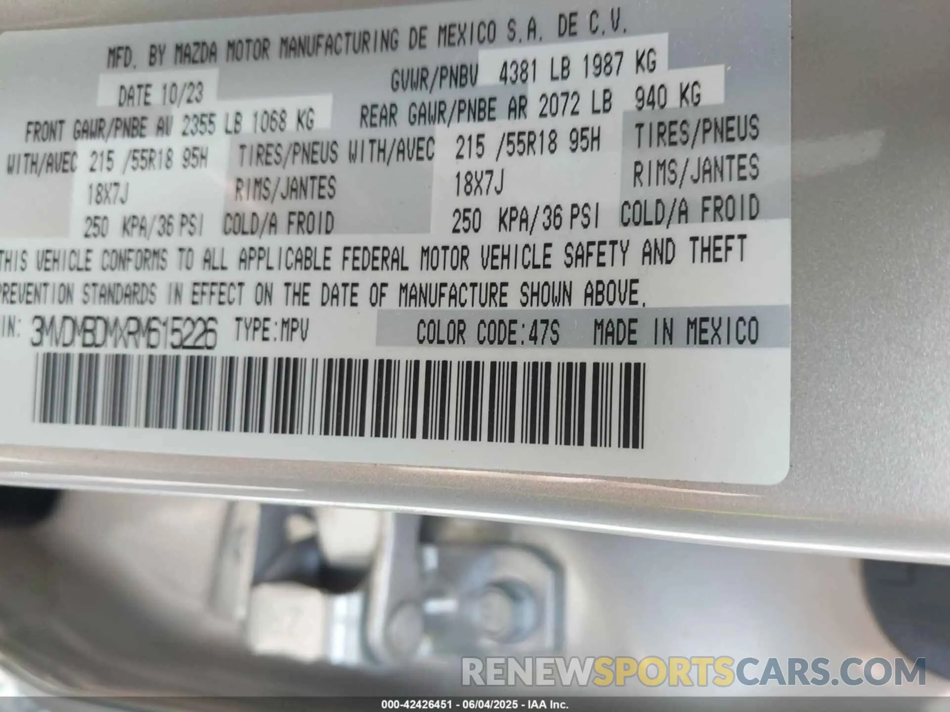 9 Photograph of a damaged car 3MVDMBDMXRM615226 MAZDA CX-30 2024