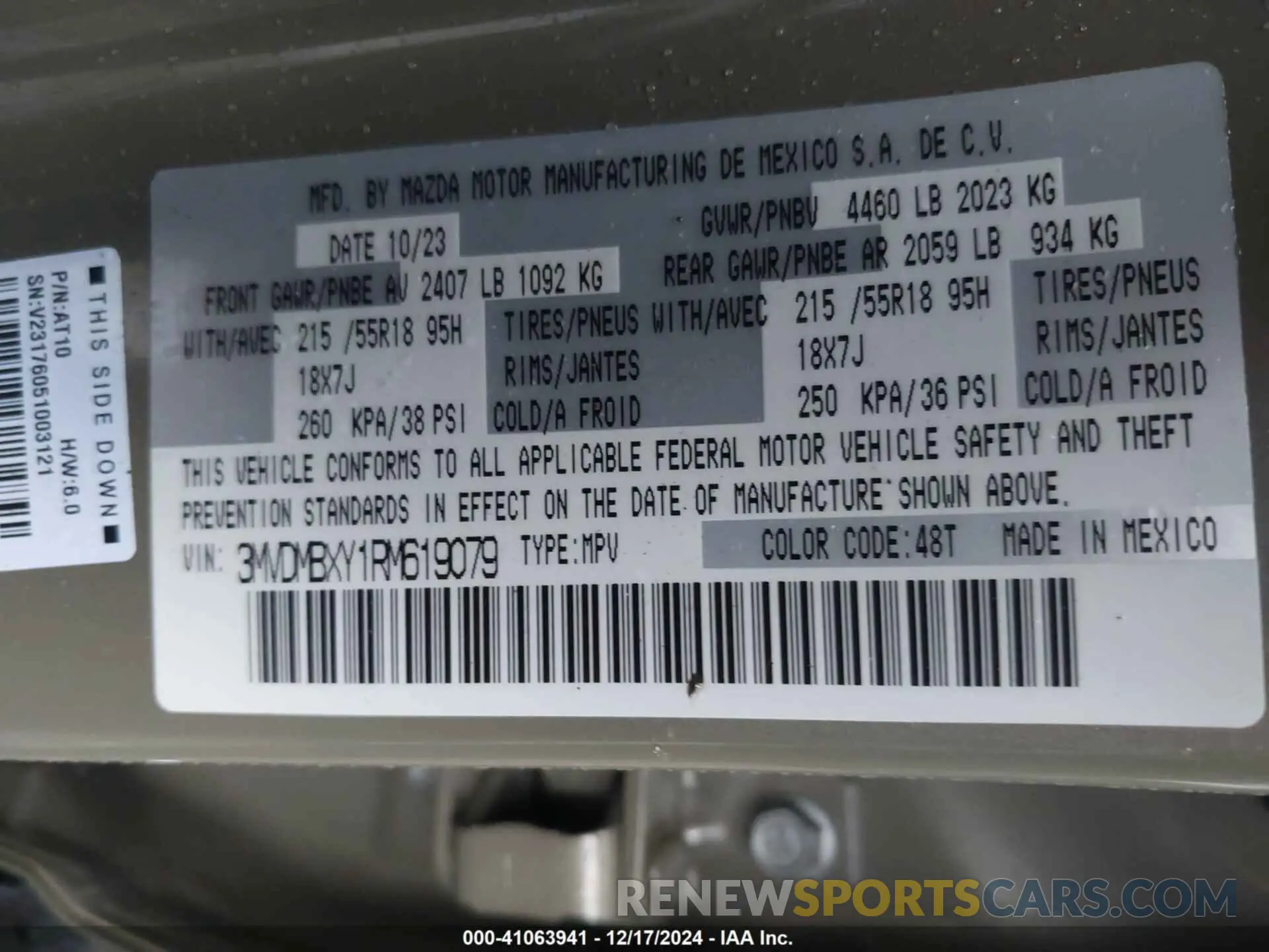 9 Photograph of a damaged car 3MVDMBXY1RM619079 MAZDA CX-30 2024