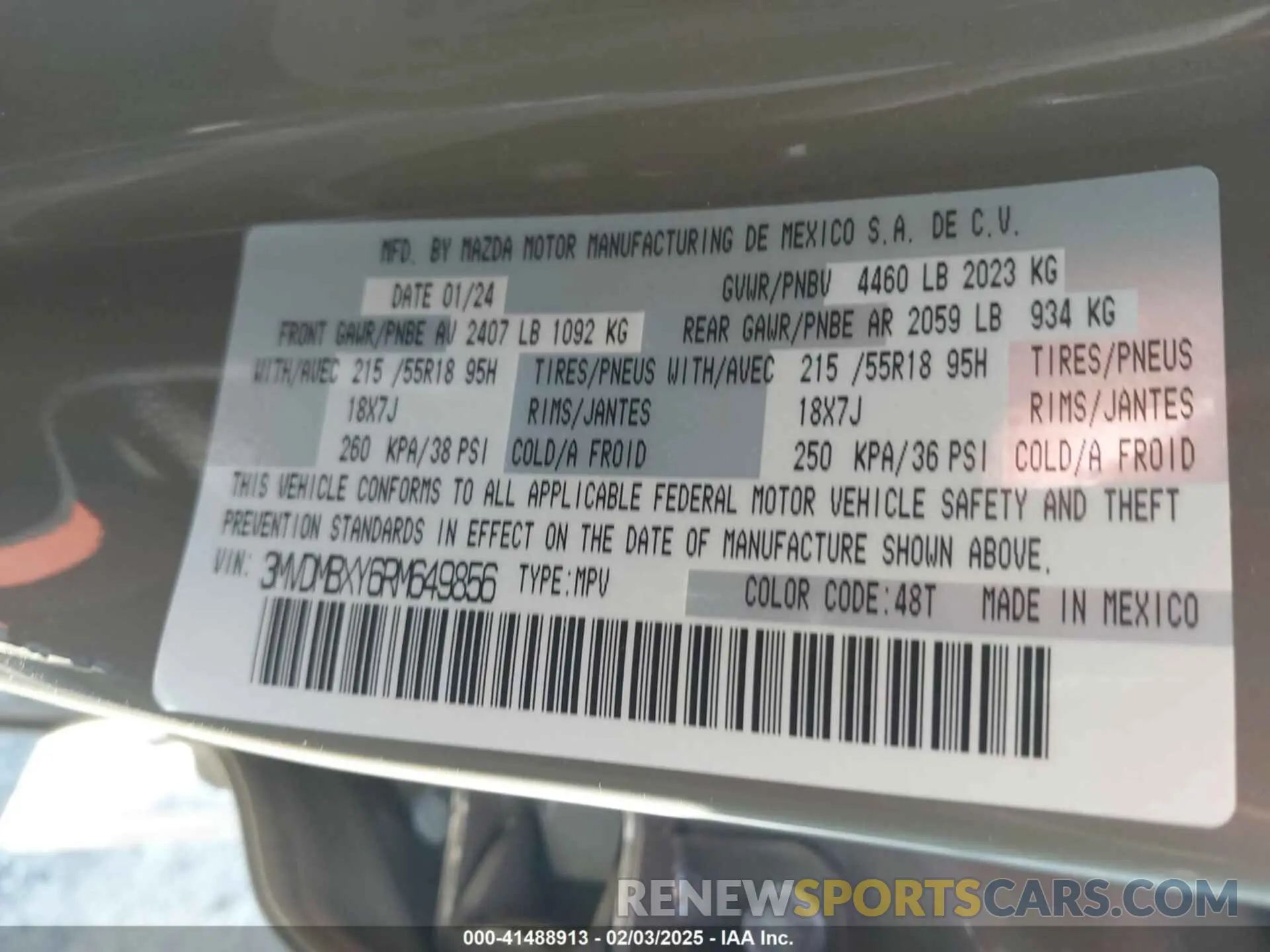 9 Photograph of a damaged car 3MVDMBXY6RM649856 MAZDA CX-30 2024