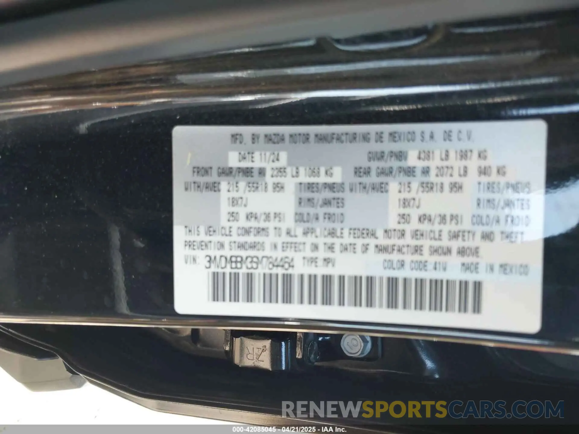 9 Photograph of a damaged car 3MVDMBBM3SM784464 MAZDA CX-30 2025