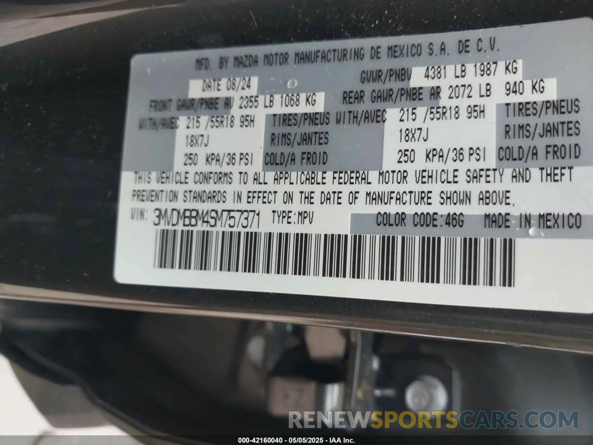 9 Photograph of a damaged car 3MVDMBBM4SM757371 MAZDA CX-30 2025