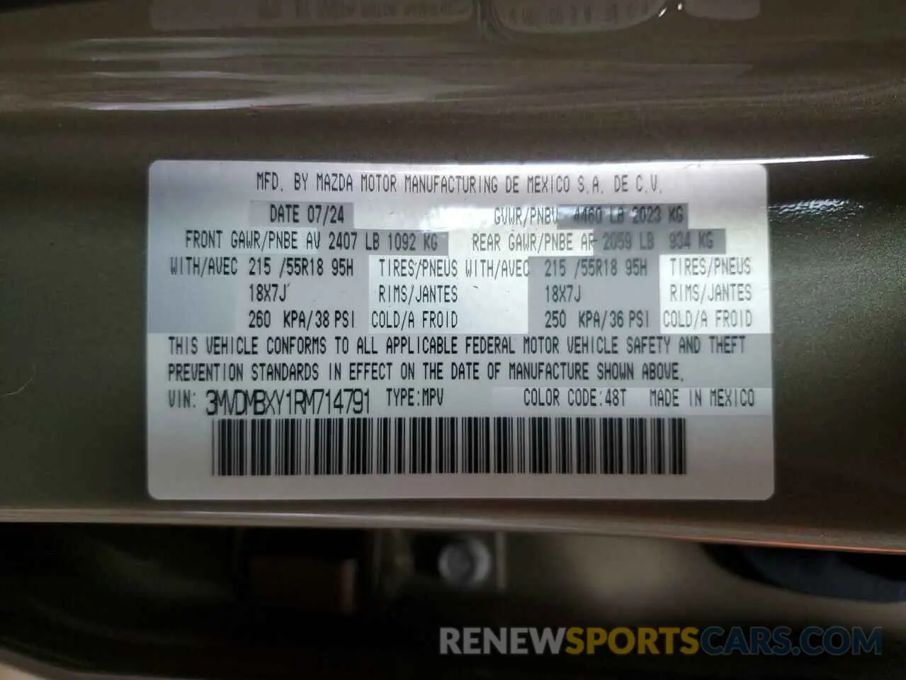 14 Photograph of a damaged car 3MVDMBXY1RM714791 MAZDA CX-30 CARB 2024