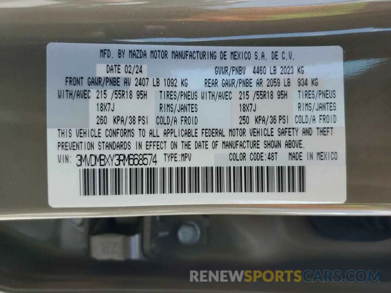 12 Photograph of a damaged car 3MVDMBXY3RM668574 MAZDA CX-30 CARB 2024