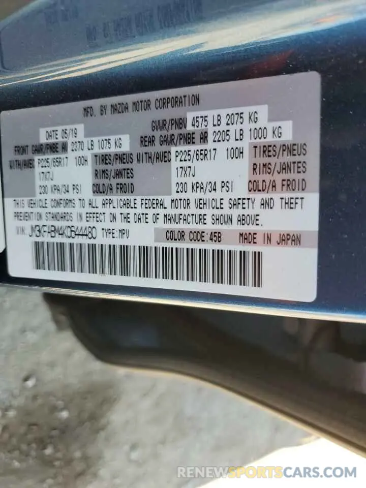 13 Photograph of a damaged car JM3KFABM4K0644480 MAZDA CX-5 2019