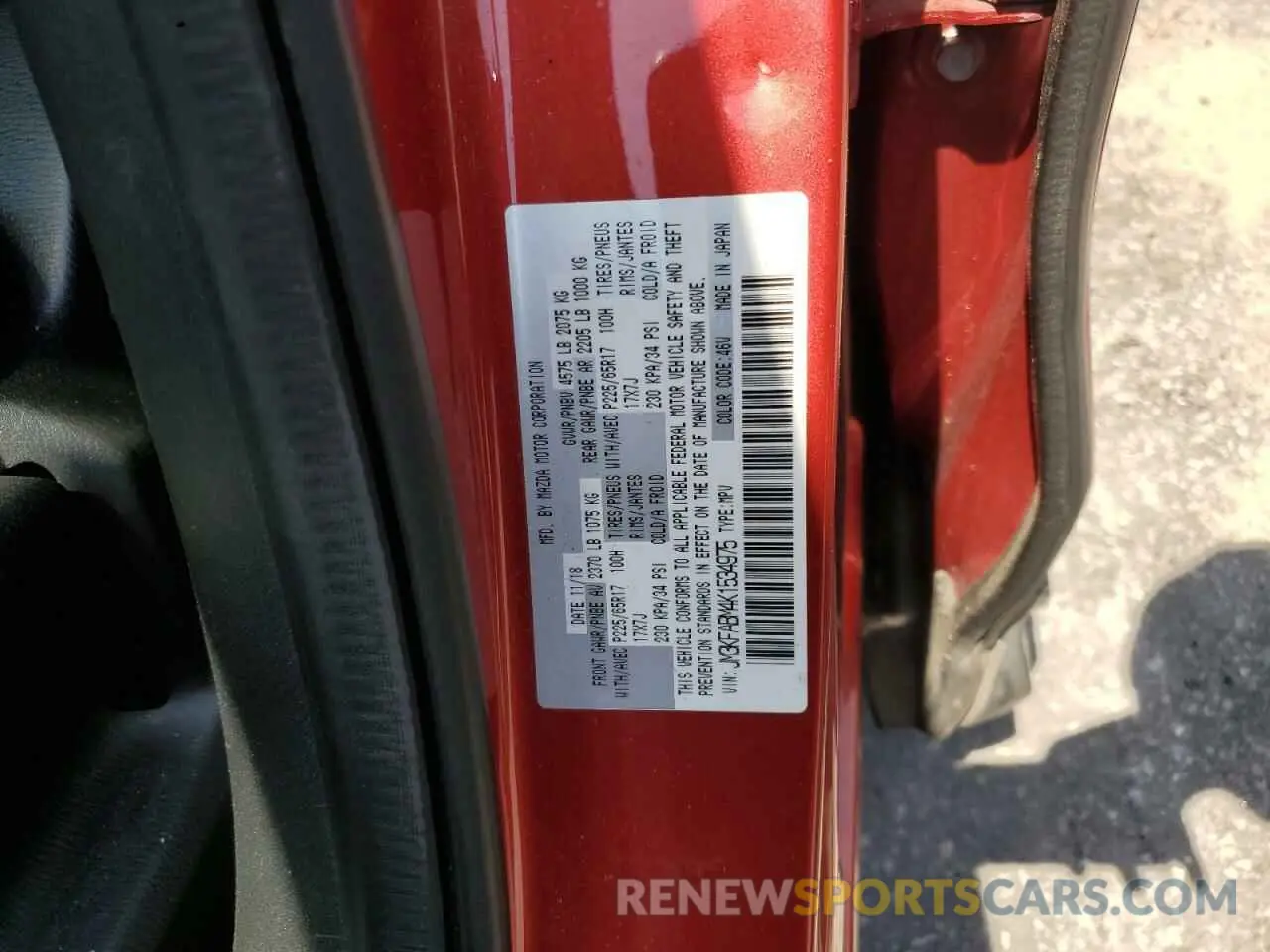 14 Photograph of a damaged car JM3KFABM4K1534975 MAZDA CX-5 2019