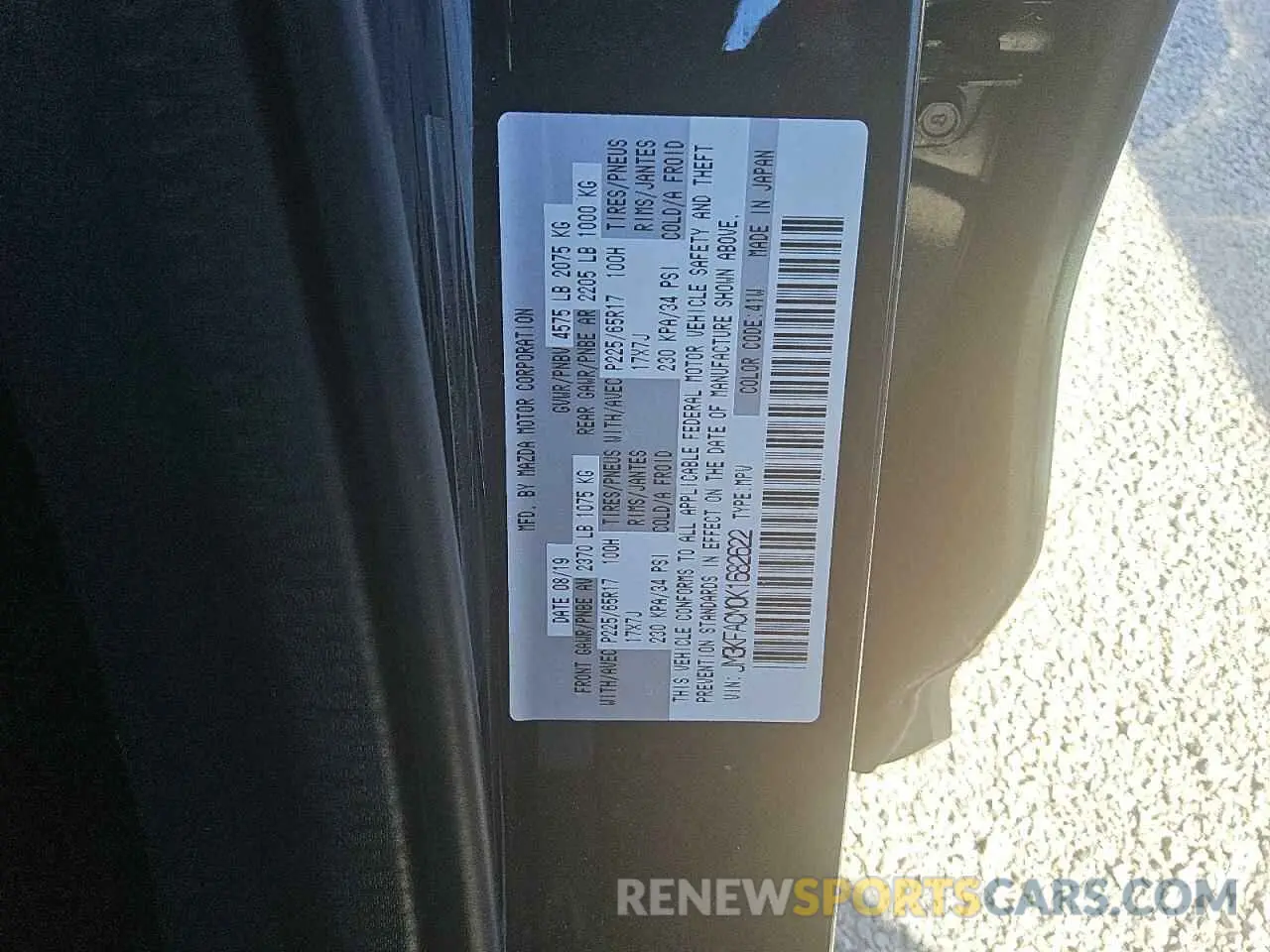 13 Photograph of a damaged car JM3KFACM0K1682622 MAZDA CX-5 2019