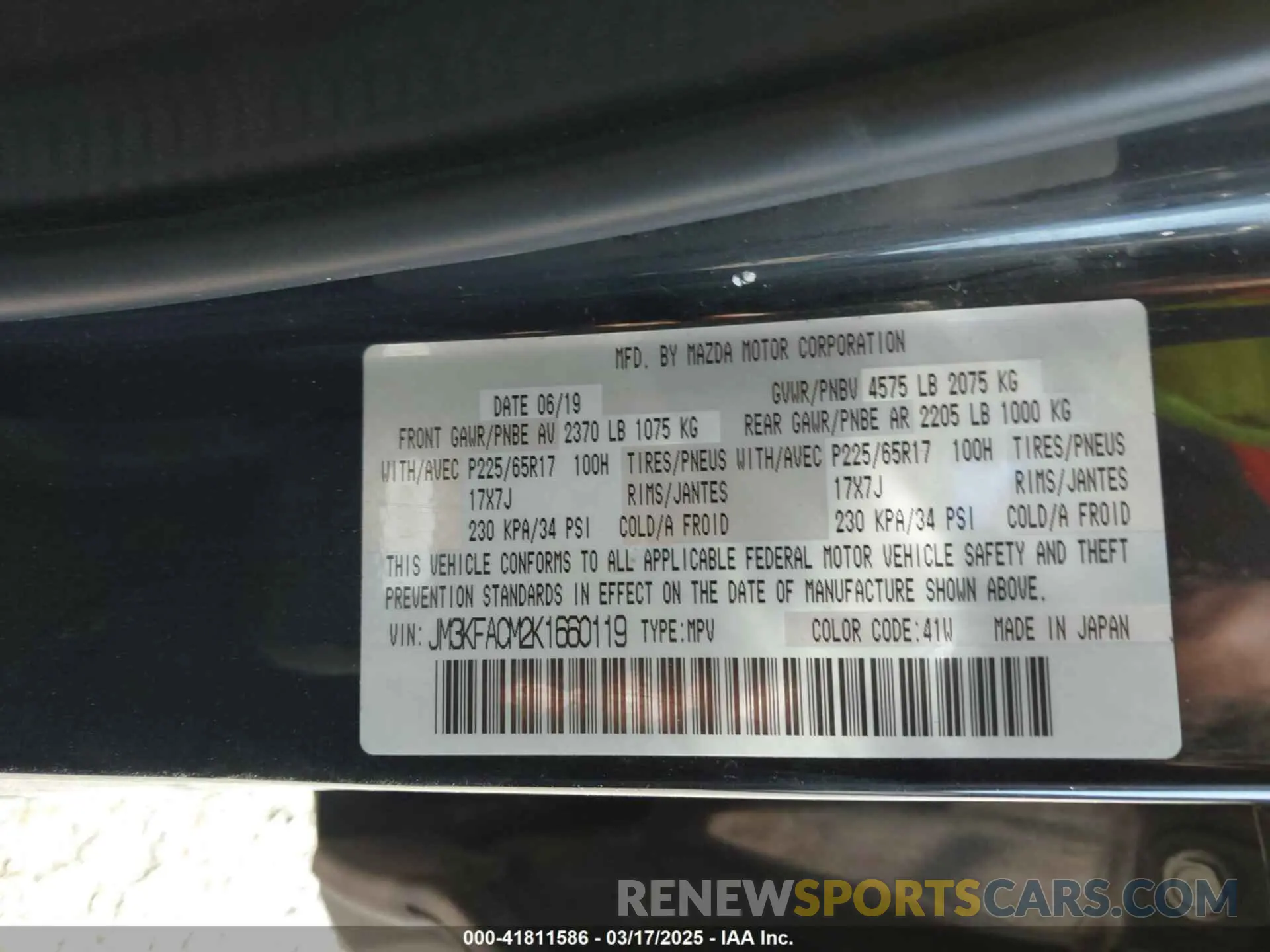 9 Photograph of a damaged car JM3KFACM2K1660119 MAZDA CX-5 2019