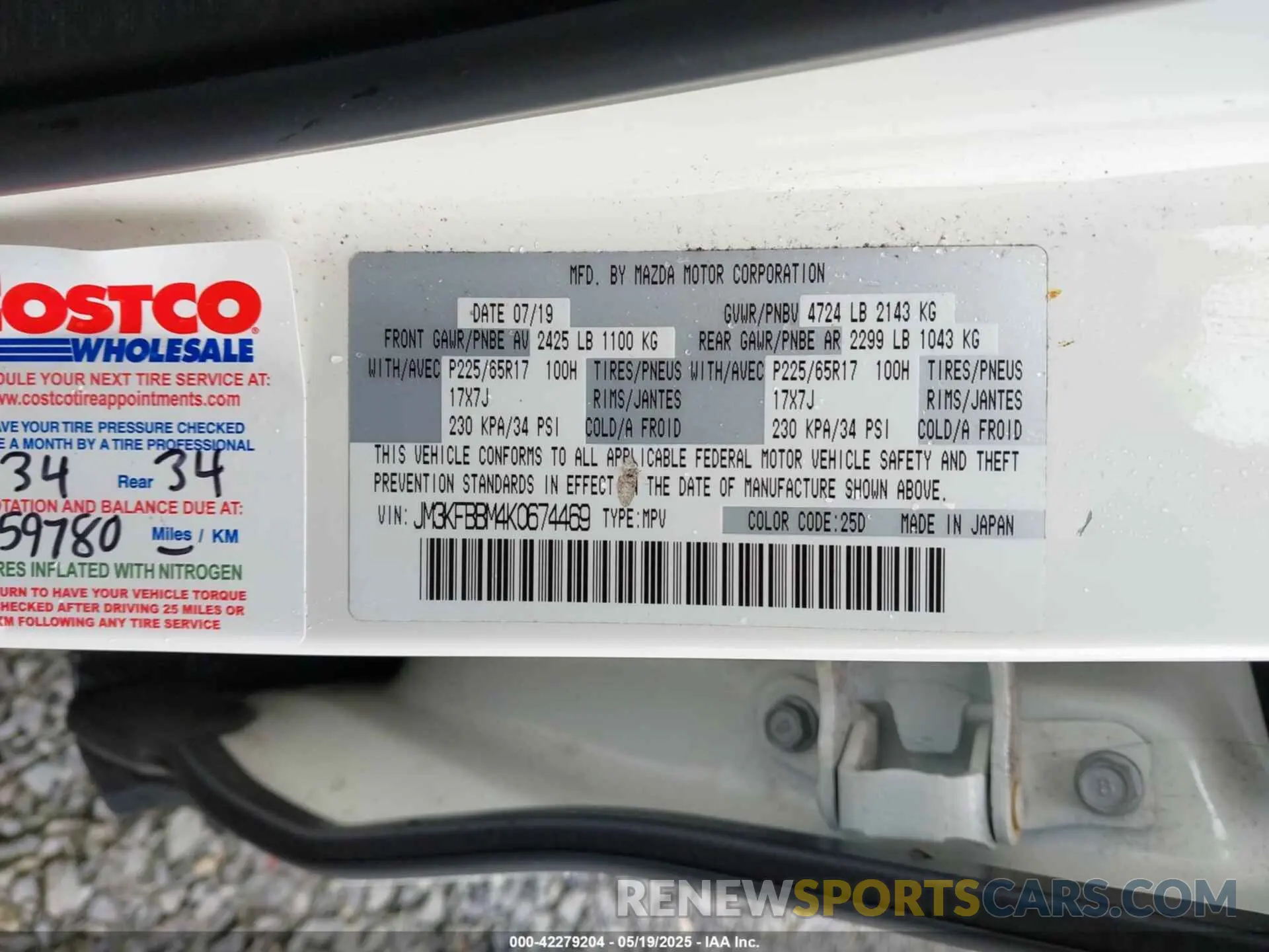 9 Photograph of a damaged car JM3KFBBM4K0674469 MAZDA CX-5 2019