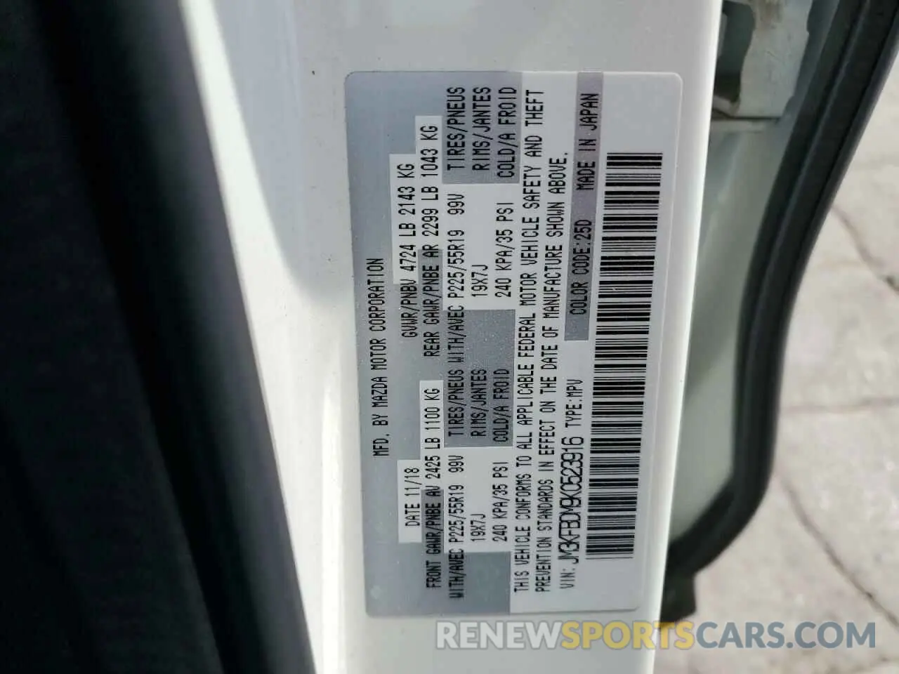 14 Photograph of a damaged car JM3KFBDM9K0523916 MAZDA CX-5 2019