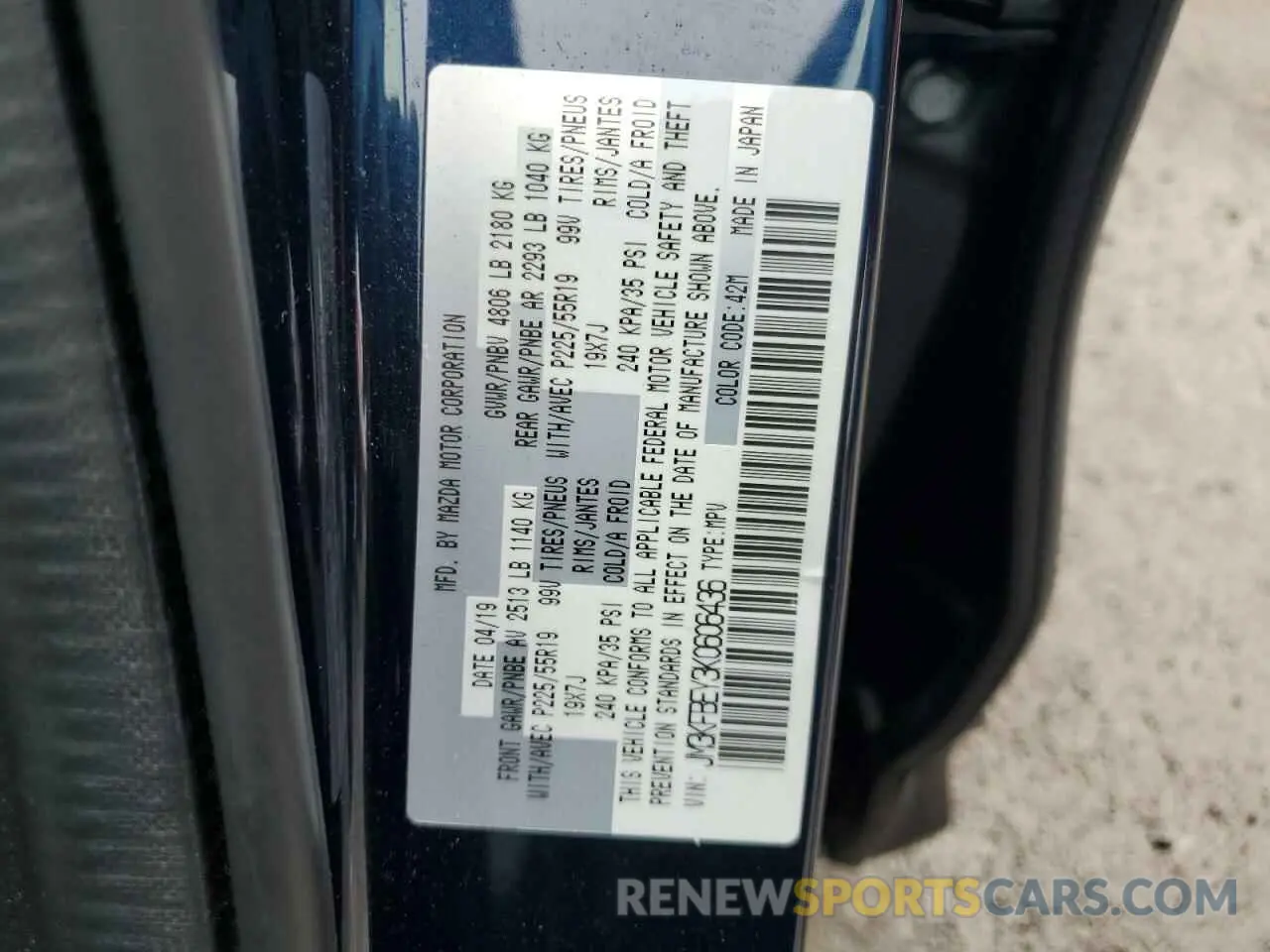 13 Photograph of a damaged car JM3KFBEY3K0606436 MAZDA CX-5 2019