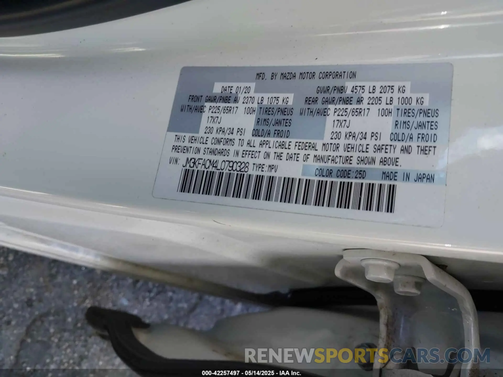 9 Photograph of a damaged car JM3KFACM4L0790328 MAZDA CX-5 2020