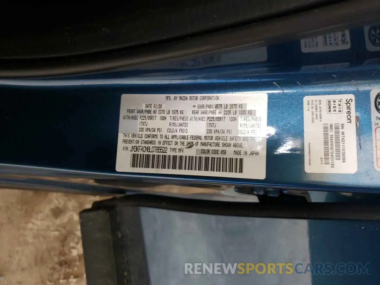 13 Photograph of a damaged car JM3KFACM8L0785522 MAZDA CX-5 2020