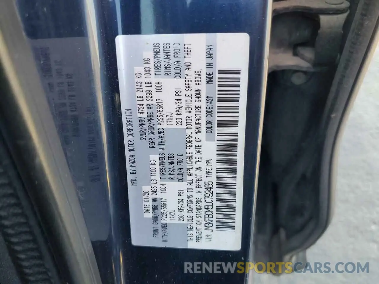 13 Photograph of a damaged car JM3KFBCM5L0792465 MAZDA CX-5 2020