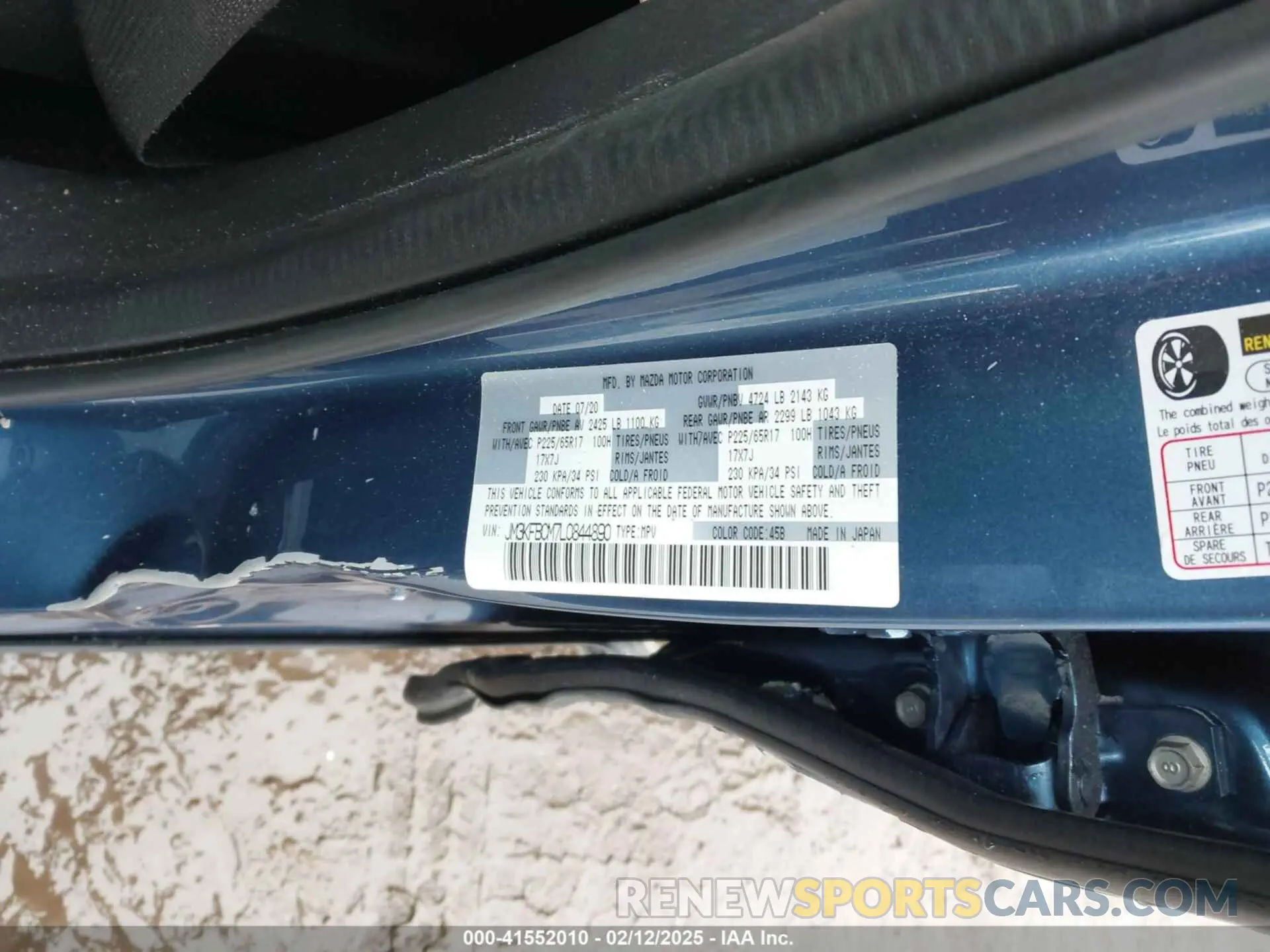 9 Photograph of a damaged car JM3KFBCM7L0844890 MAZDA CX-5 2020